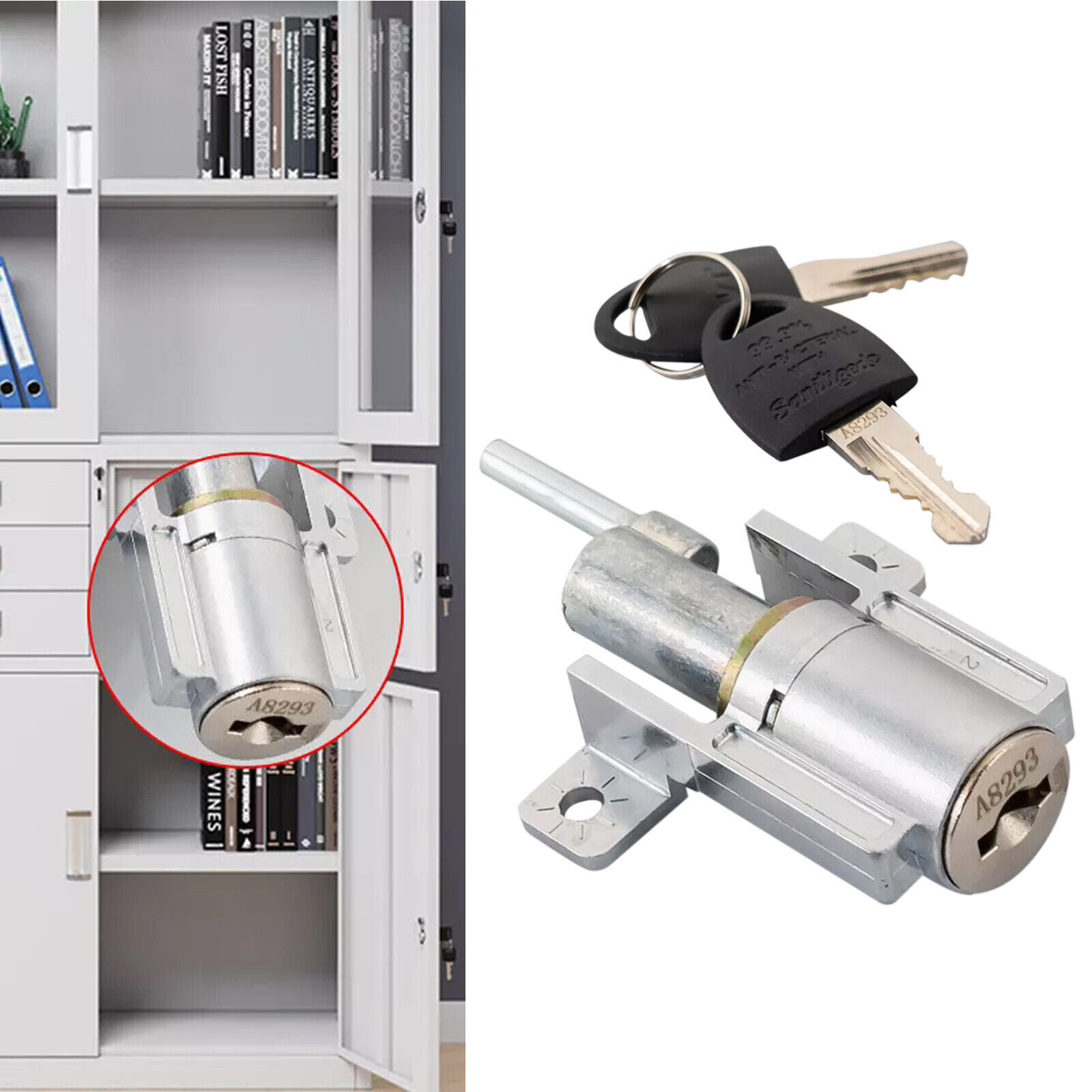 File movable cabinet drawer linkage lock One lock /w multiple drawer locks