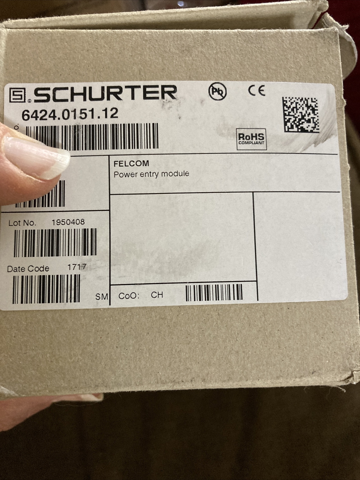 NEW GENUINE SCHURTER Plug Connector SCHURTER  Felcom 64 Series  6424.0151.12