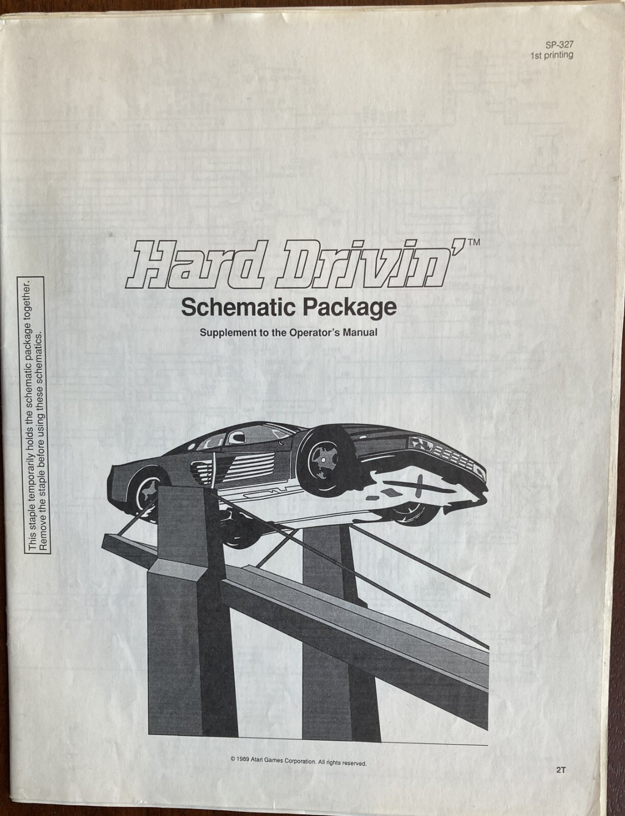 Hard Drivin' Arcade Game Manual and Schematic Package