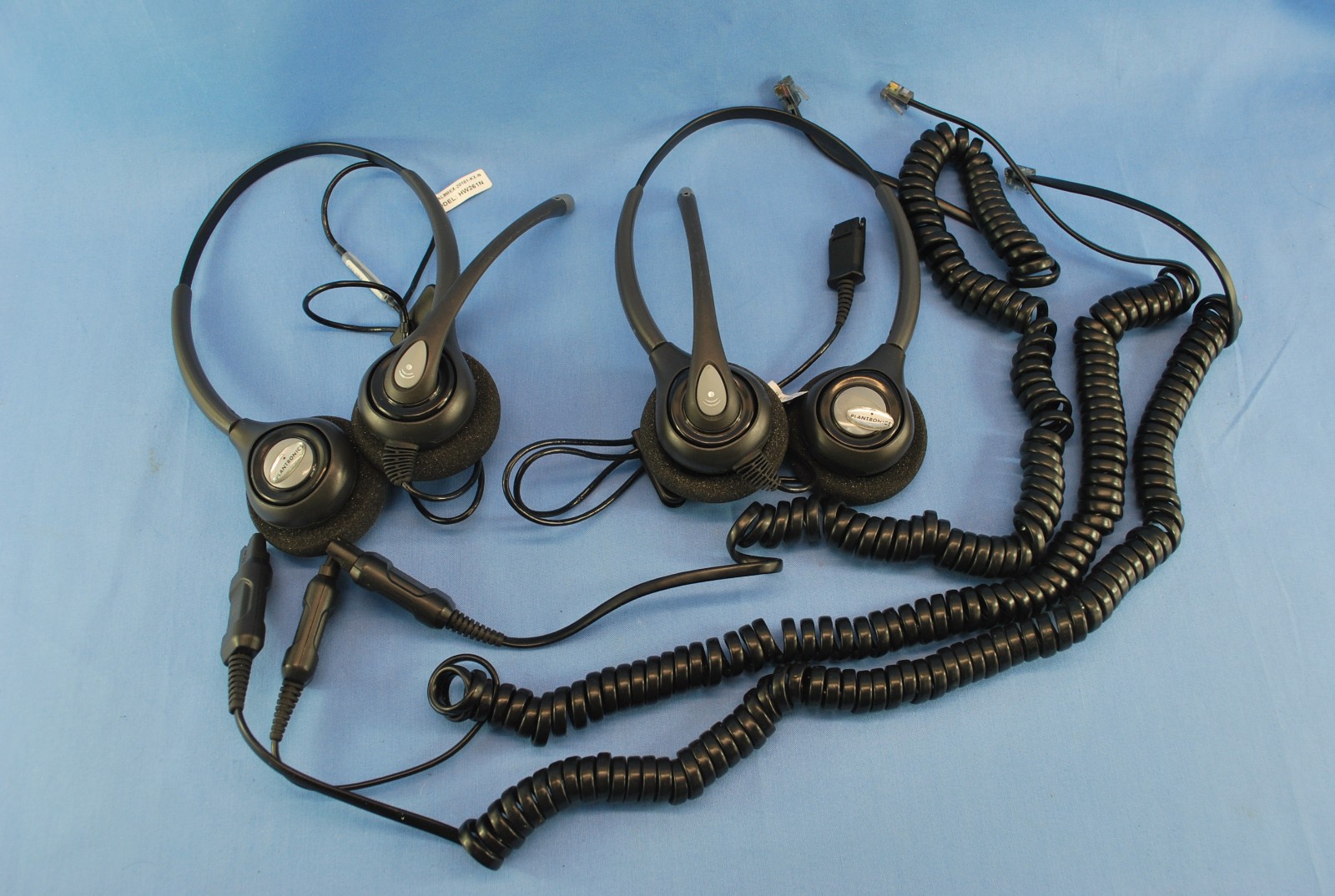 PLANTRONICS 2x Headphones HW261N 3x Extension Cords Lot FREE SHIPPING!