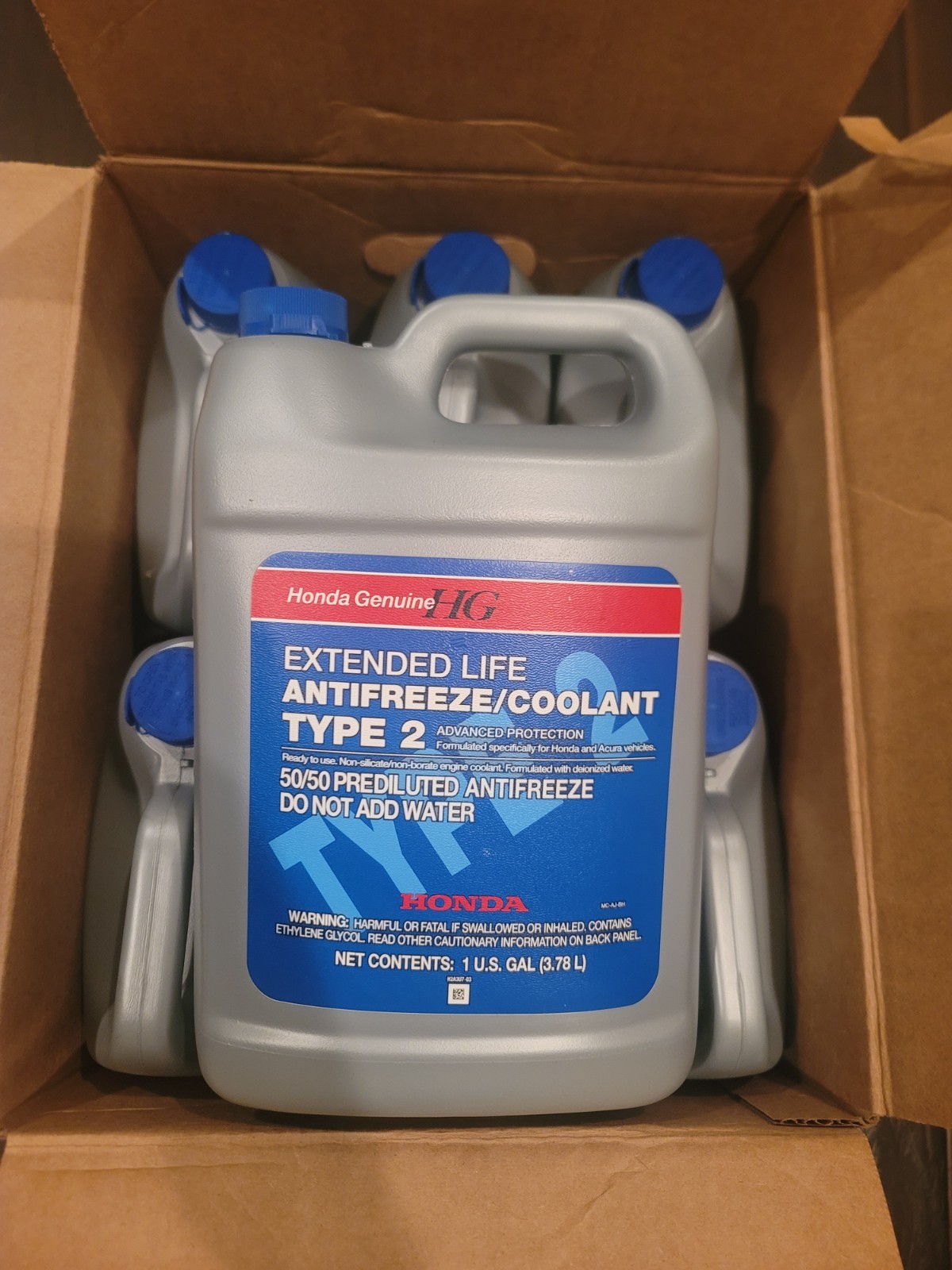 Honda Genuine Coolant Type-2 Case Of 6 Gallons 08CLA-P99-0F0A8 OL999-9011 OEM