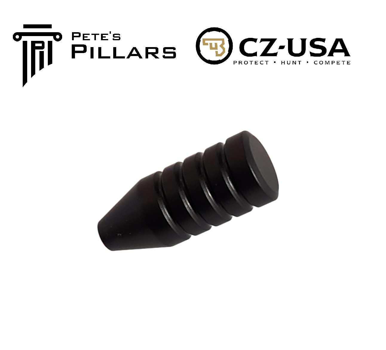 Pillar CZ 455 457 Slim Smooth Grooved Bolt Knob Billet Aluminum Black PP4SG