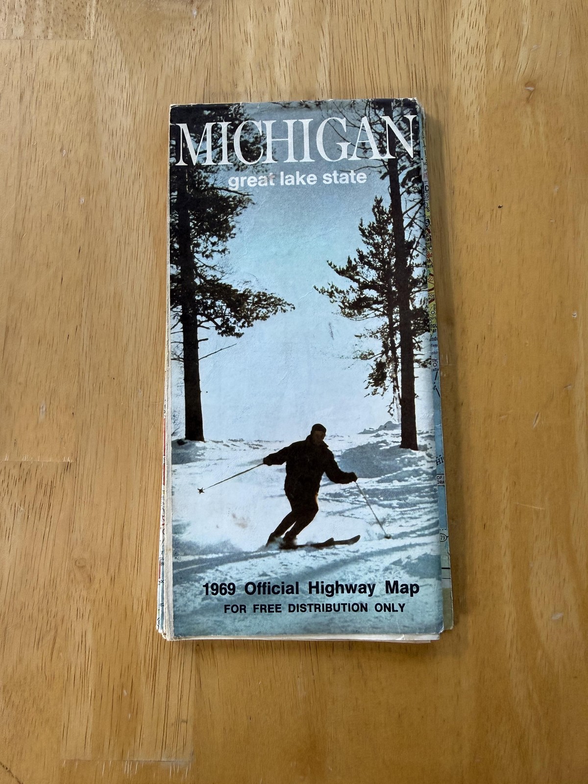 Vintage 1969 Michigan Official Highway Road Map Great Lake State Folded Brochure