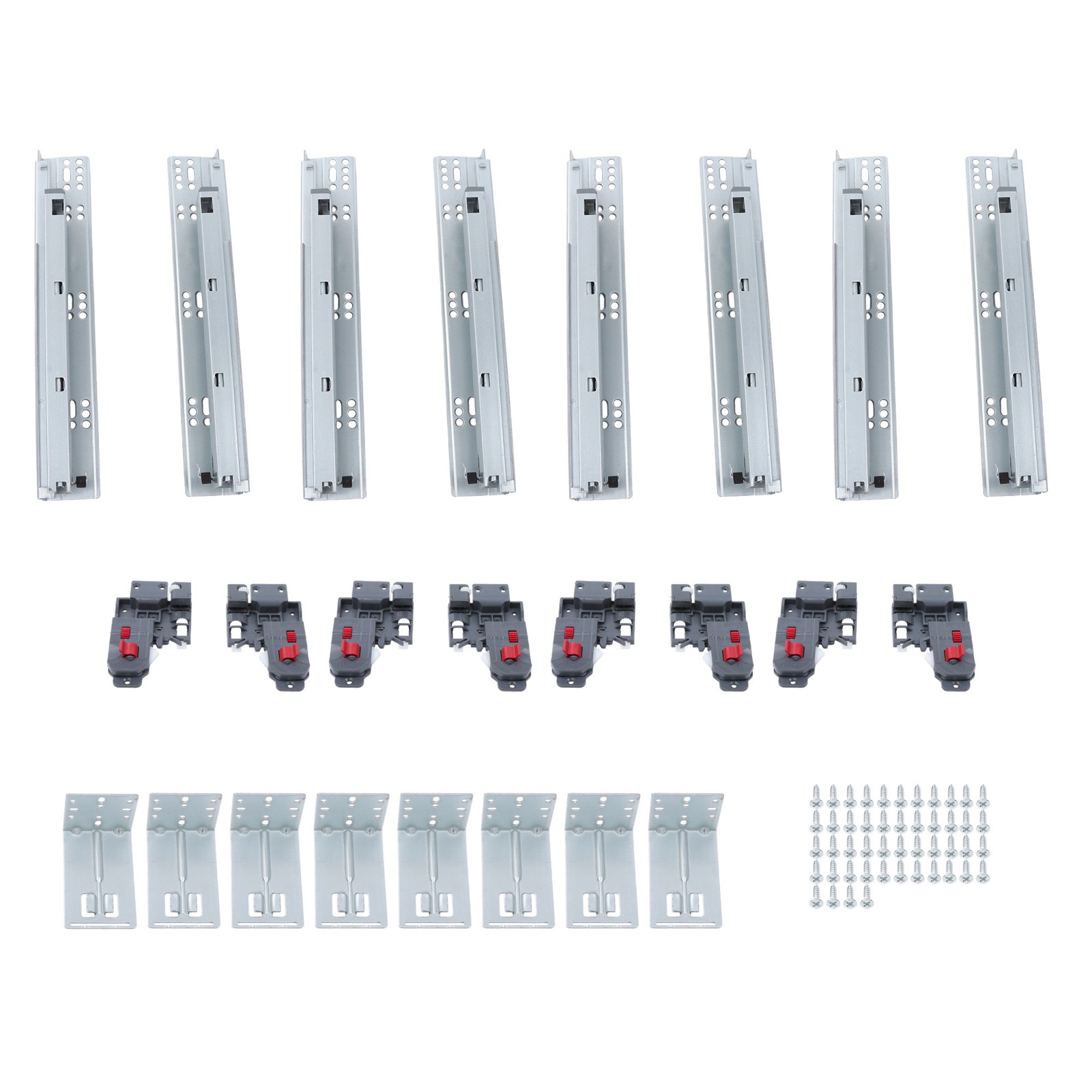 4 Pair 12 Inch Undermount Drawer Slides with Locking Device Soft Close 100lb