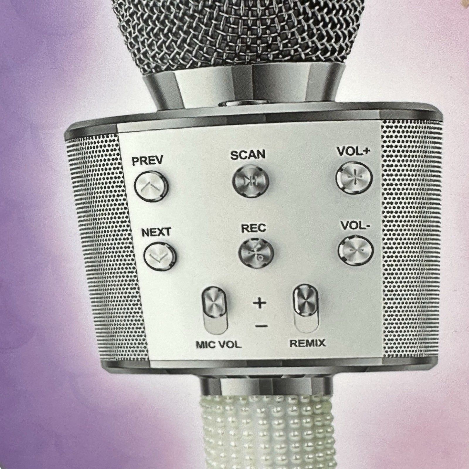 NIB Simply Tech Bluetooth Karaoke Microphone Set 2 Pack Silver Wireless Speaker