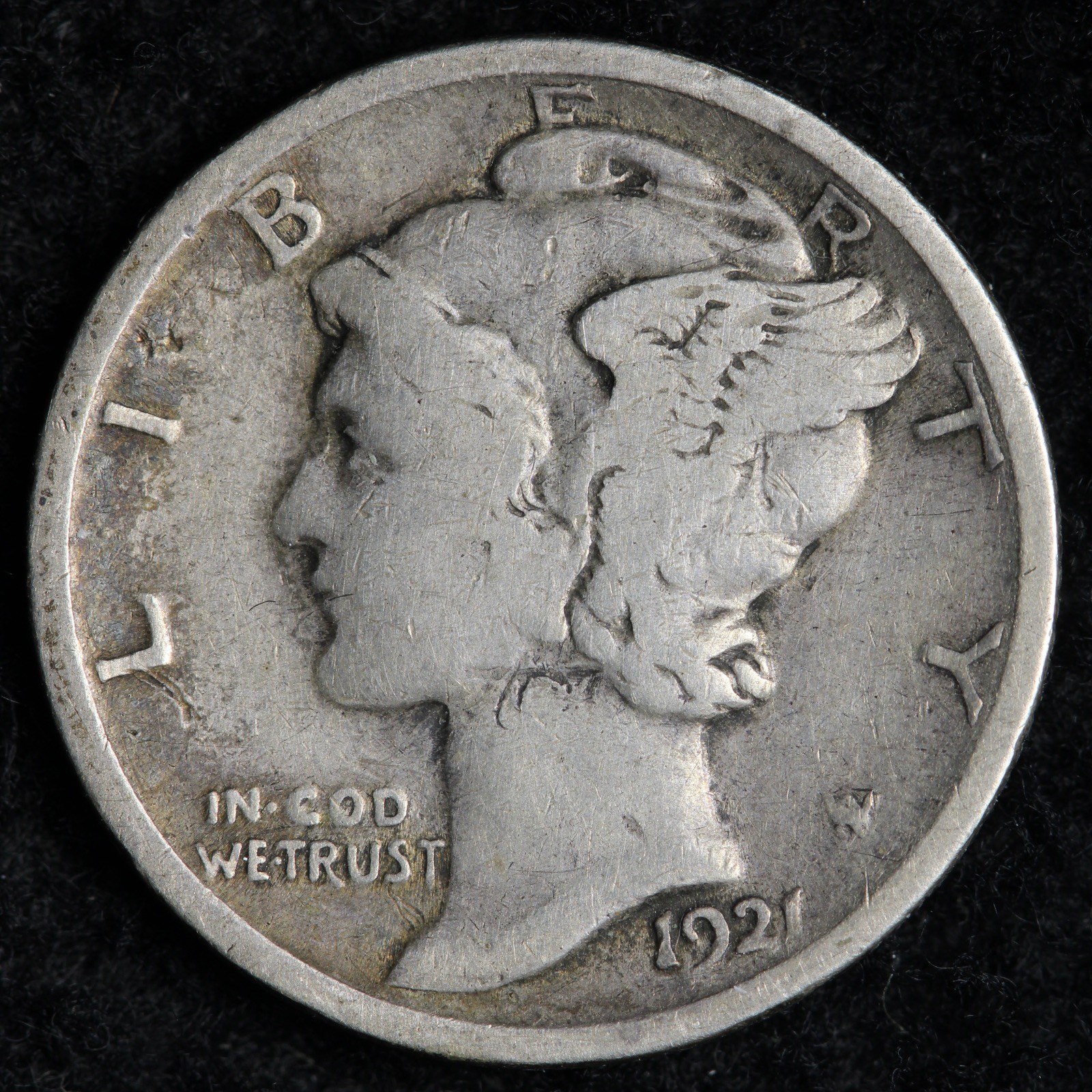 1921 Mercury Silver Dime FINE E338 WQBZ