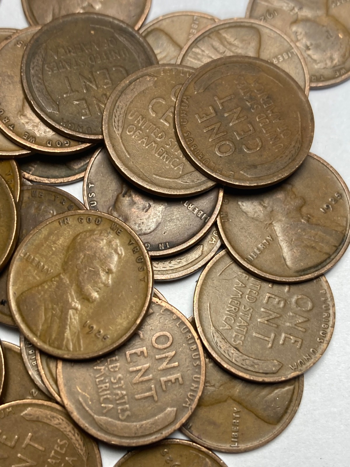 1925 (P) LINCOLN WHEAT CENT ROLL, 50 nice coins