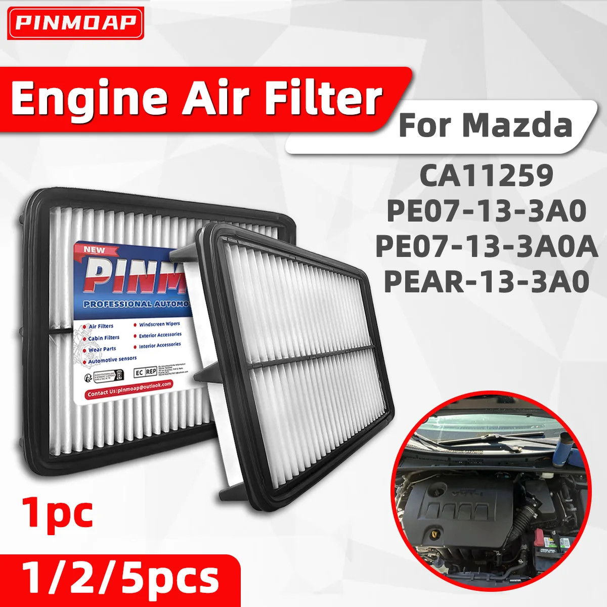PINMOAP High Performance Automotive Intake Filter CA11259 Is Suitable For
