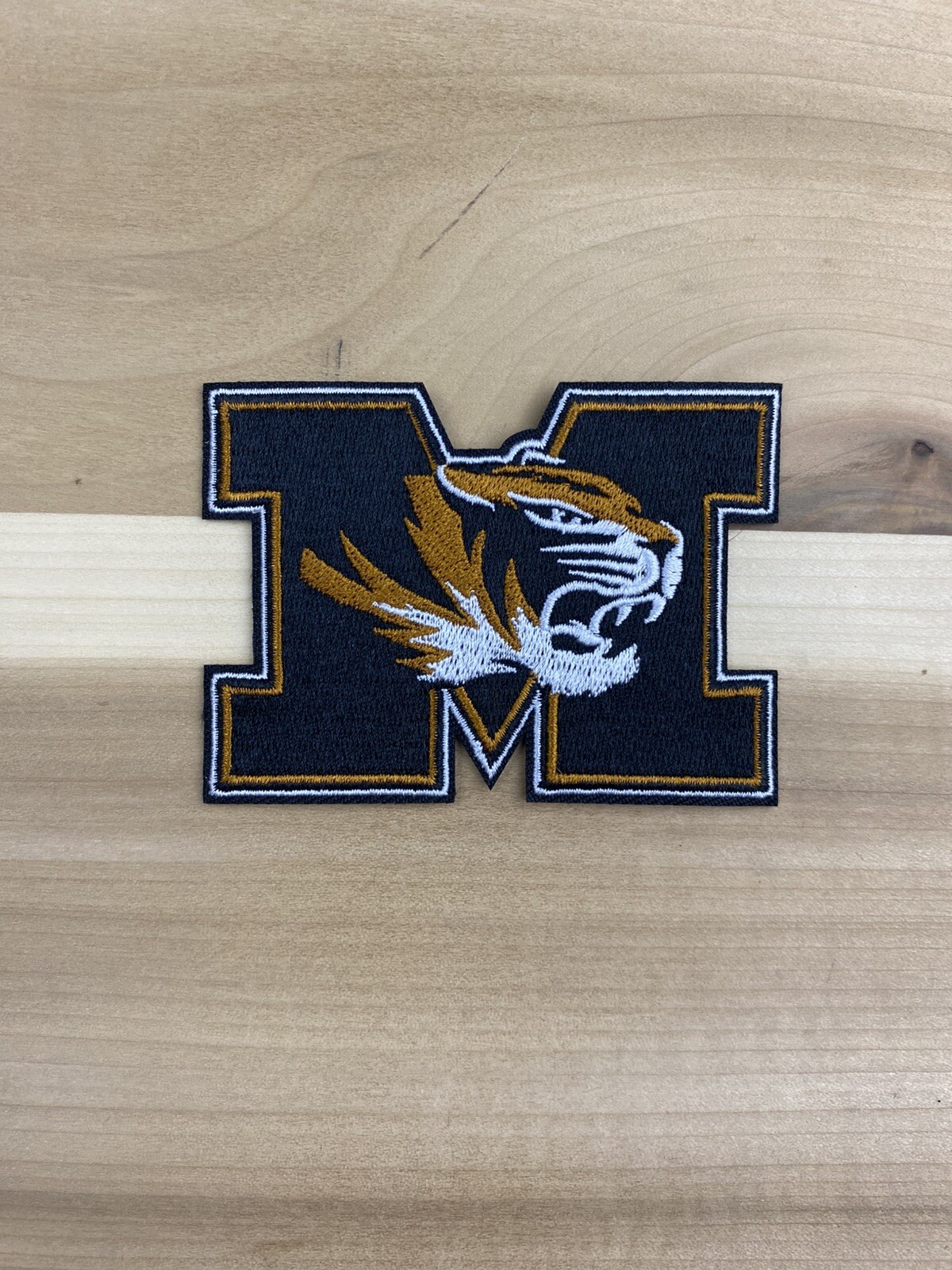 MISSOURI TIGERS EMBROIDERED IRON ON PATCH 3.5” X 3.0”
