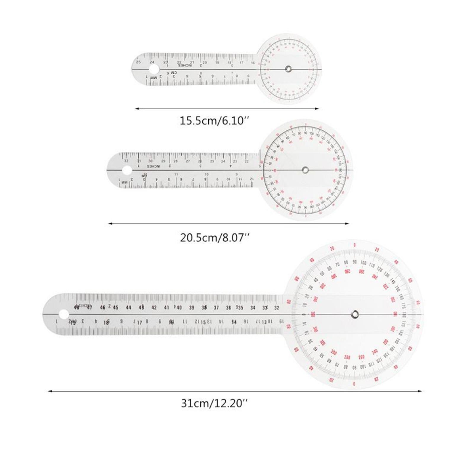 3Pcs Medical Spinal Angle Ruler Goniometer Measuring Ruler Ruler Physical Angle