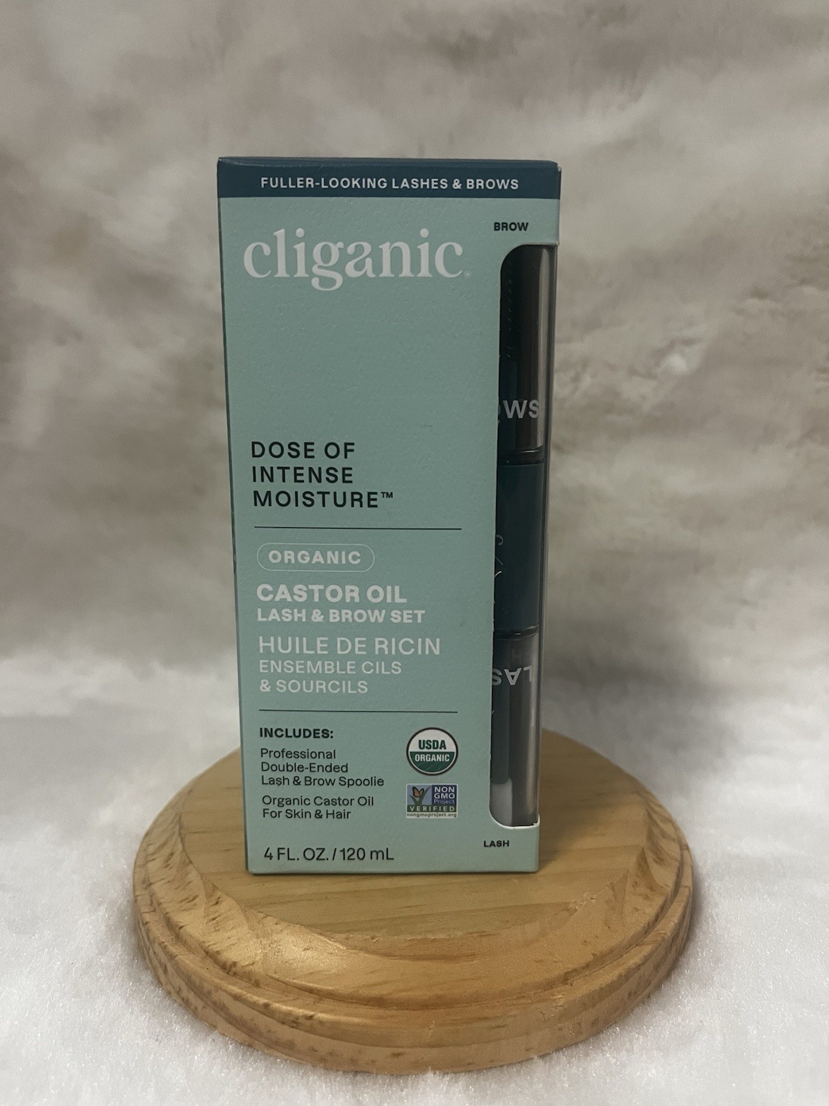 Cliganic organic Castor oil lash and Brow Set NIB 4 FL Oz Expires July 2028