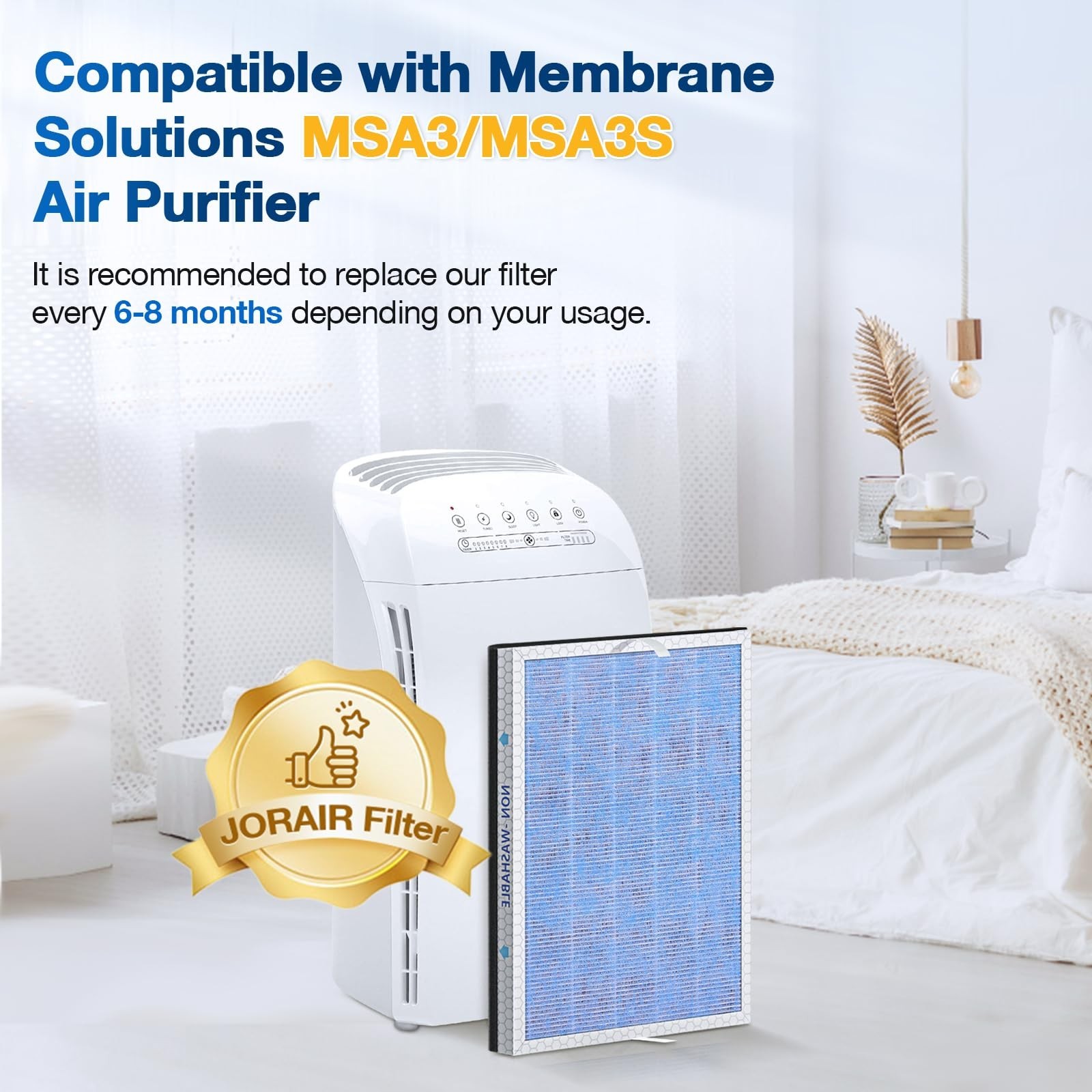 2 PACK MSA3/MSA3S HEPA Replacement Filter Compatible with Membrane Solutions ...