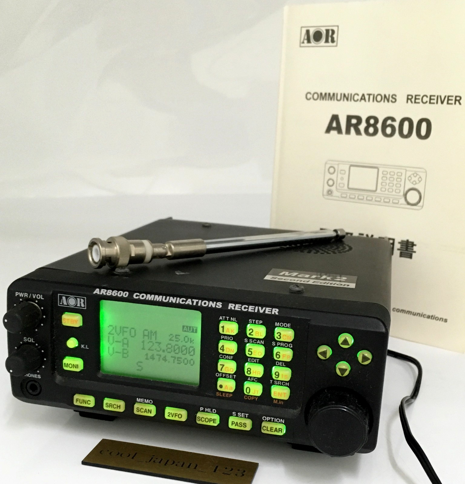 AOR AR8600 Mark2 Wideband Communications Receiver Tested w/ Antenna PSU Japan