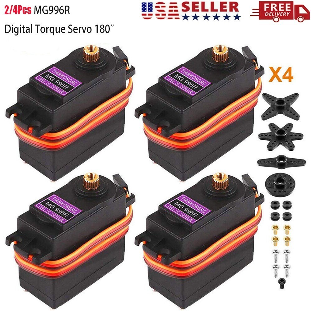 2/4PC MG996R Metal Gear Digital Torque Servo Set 180° For Futaba RC Truck Racing
