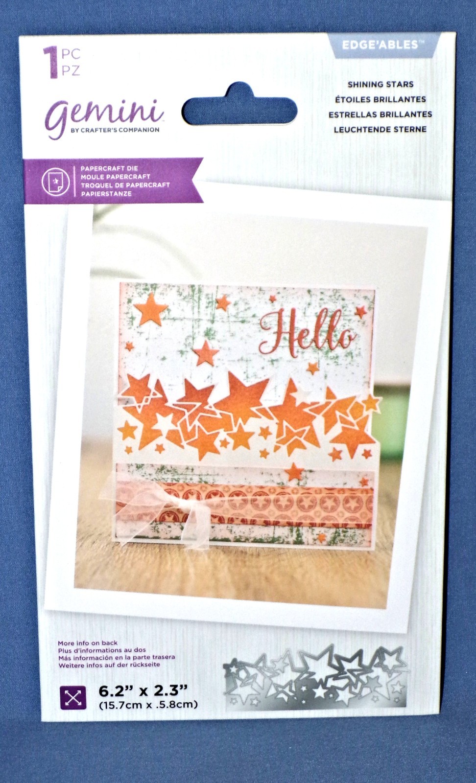 Gemini Shinning Stars Border Size 6.2 x 2.3 New by Crafters Companion Free Ship