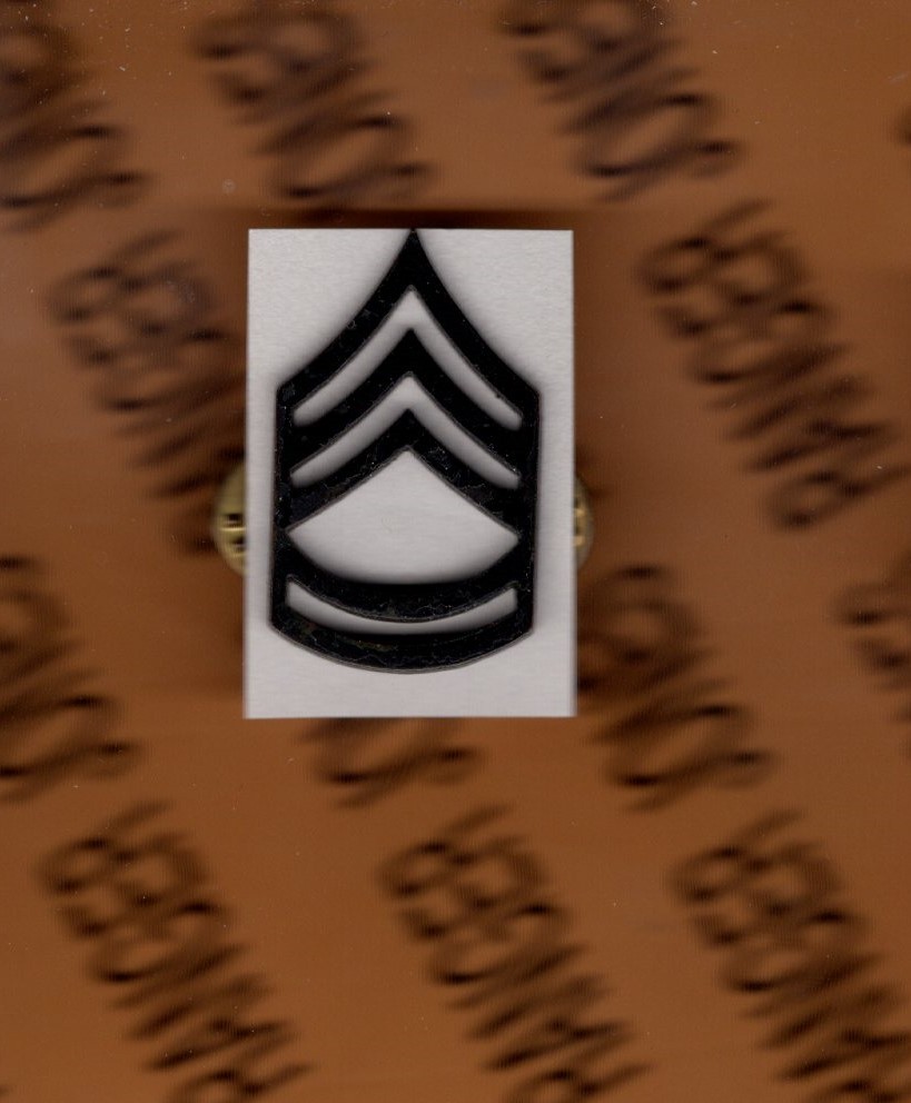 US Army SFC Sergeant First Class E-7 Duty Uniform rank badge single c/b