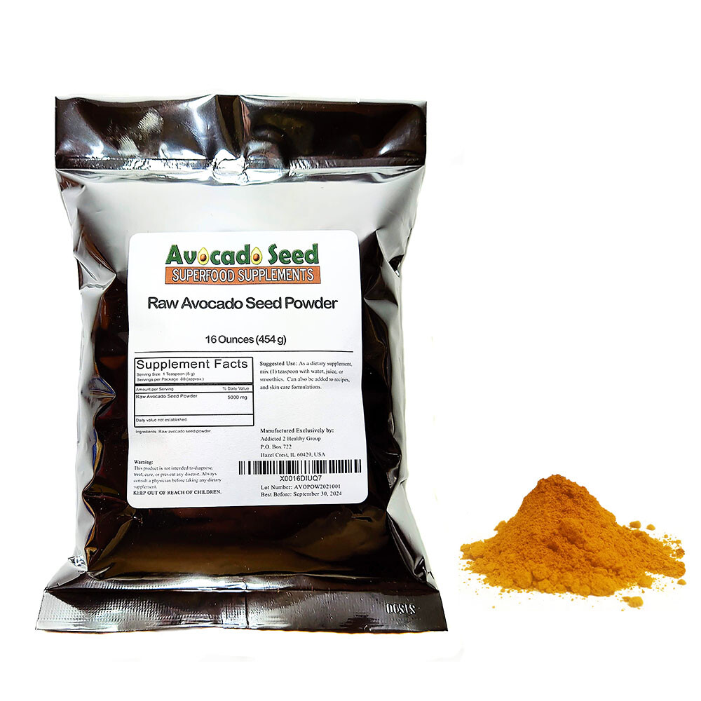 1 lb. Raw Avocado Seed Powder  - Antioxidants, Fiber, Blood Sugar + Cholesterol