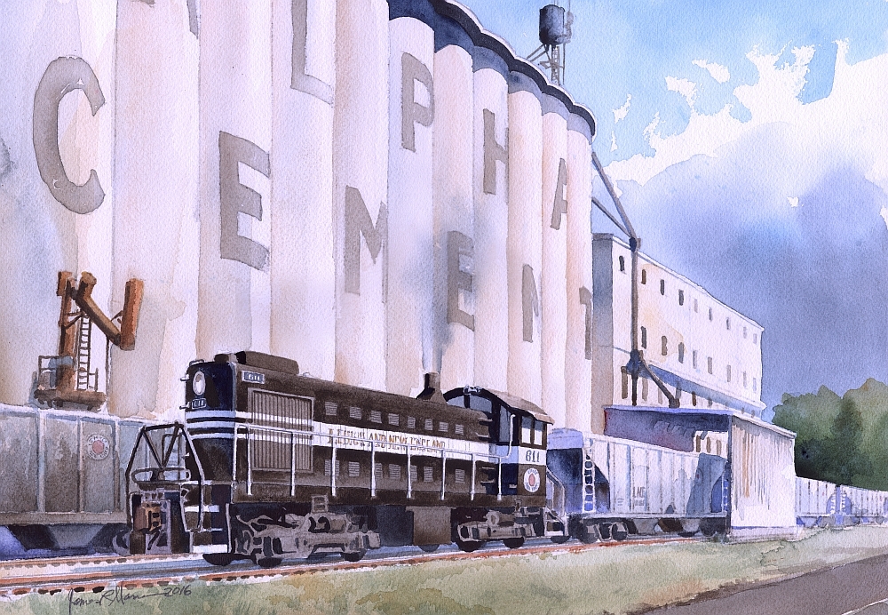 Lehigh & New England ALCO, Alpha Cement, Martins Creek, PA. Rail Art Notecards