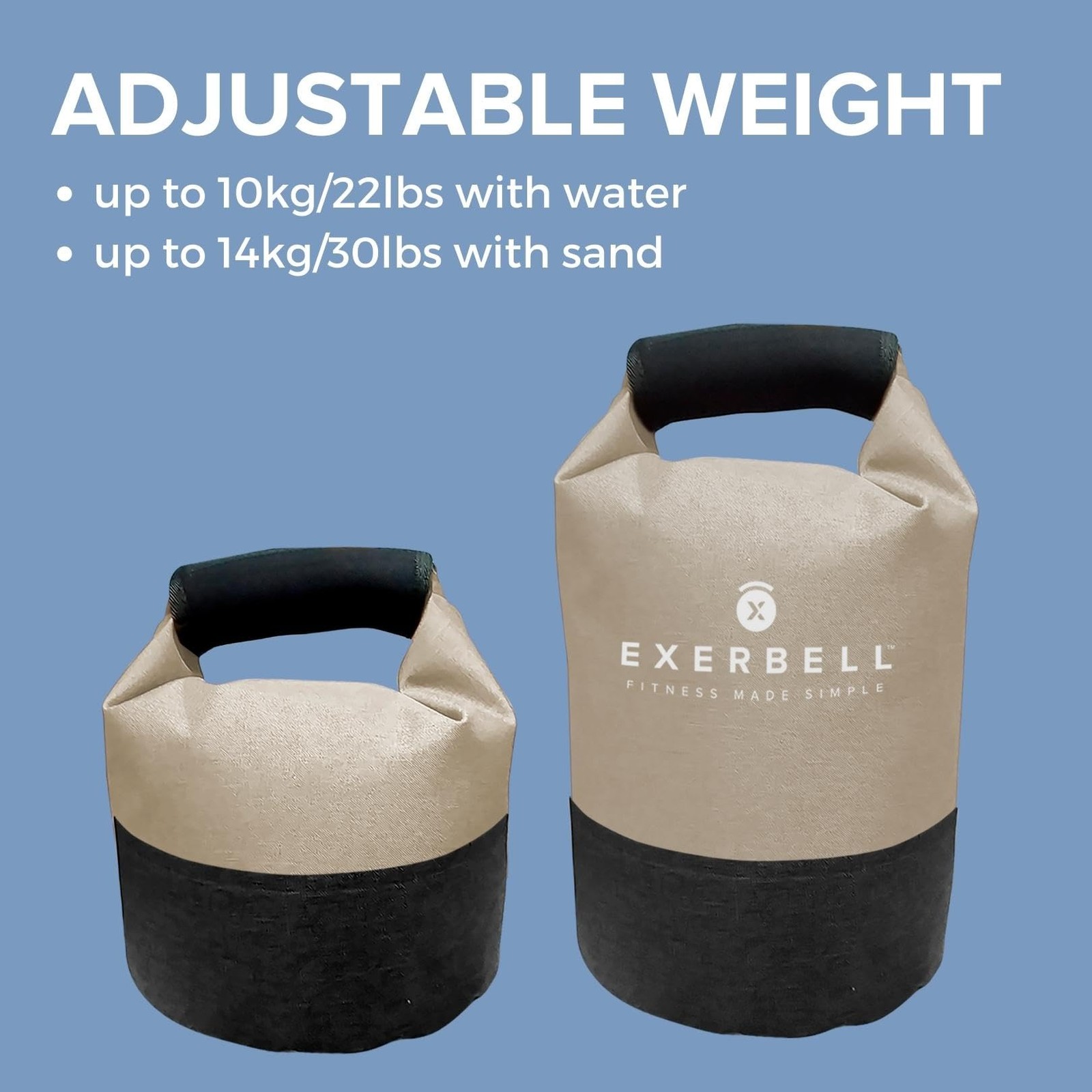Foldable Adjustable Kettlebell 4-30lbs – Portable Water Sandbag Functional St...