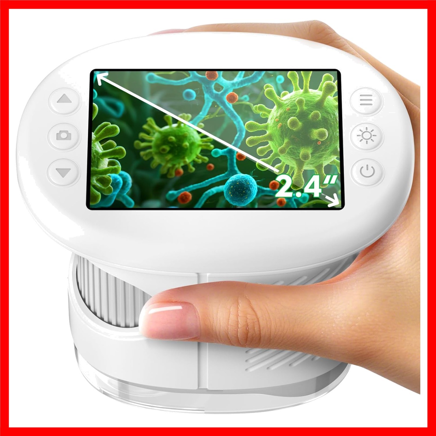 1000X Handheld Kids Microscope - 4K Display and 12 Slides for Young Explorers