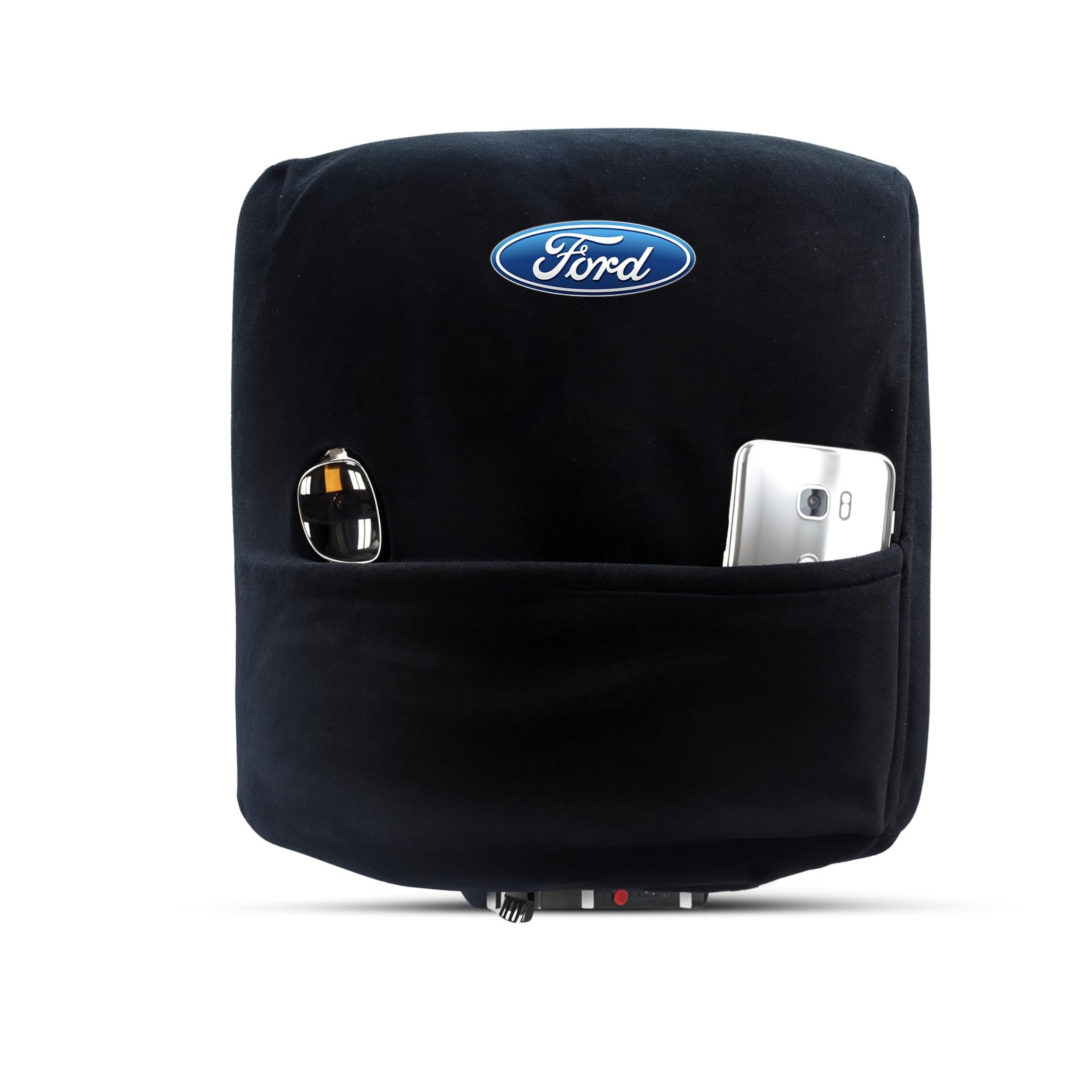 Seat Armour Black Console Cover – Ford Logo, Custom Fit, 1 Pack (KAFEXPT10-16)
