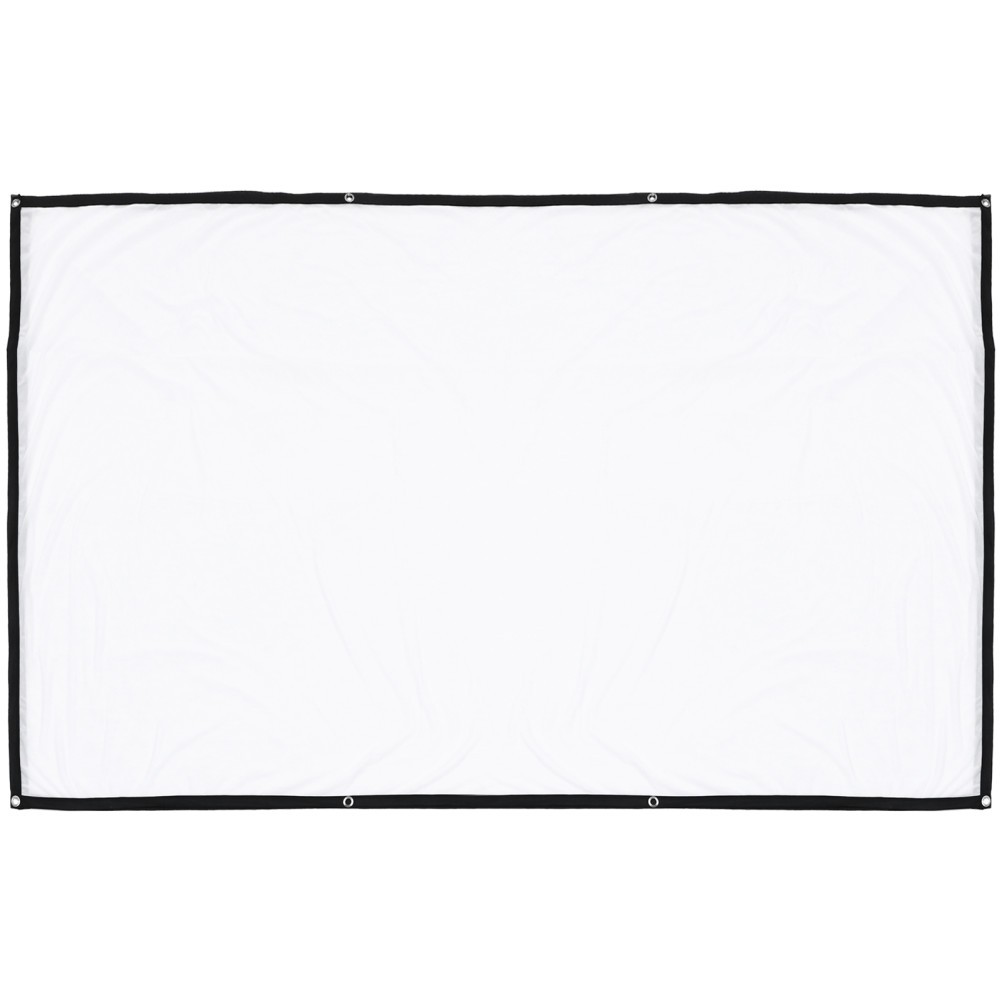 1Pcs Universal Portable Projector Screen White Polyester for Home Theater Use