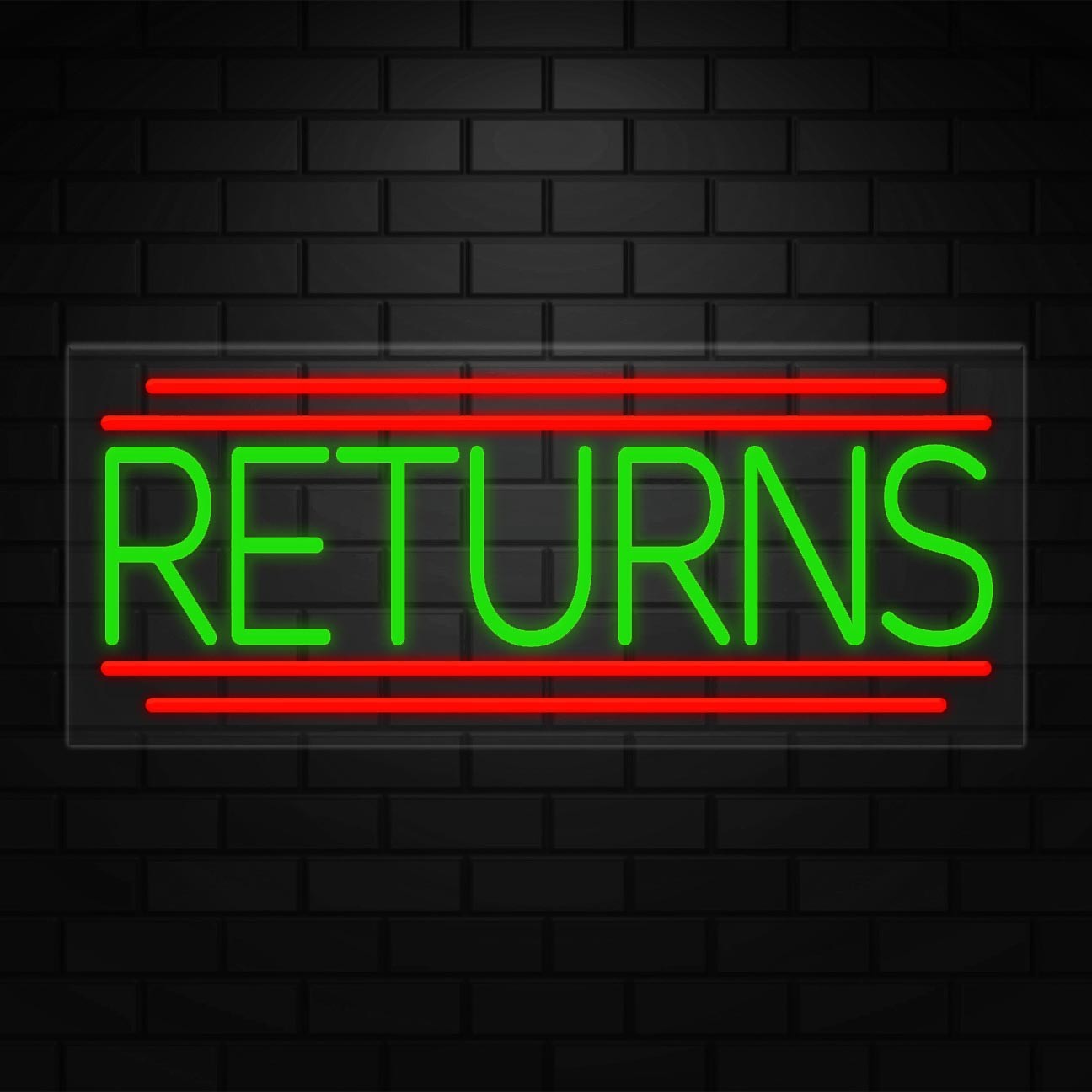 Returns Neon Sign for Retail Displays | LED Flex Neon | 30"W x 12"H x 1"D