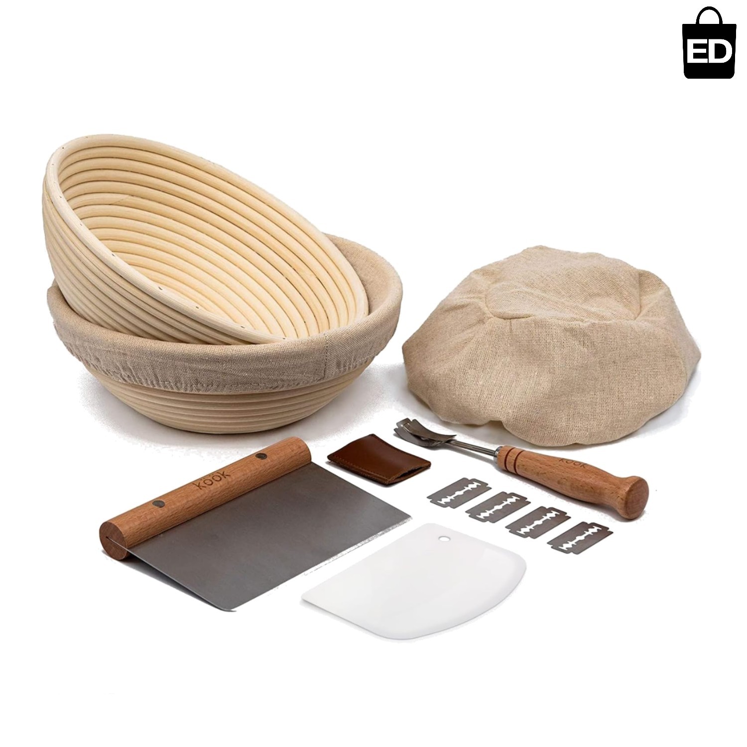 Natural Rattan Sourdough Proofing Set: Create Perfect Artisan Bread Loaves