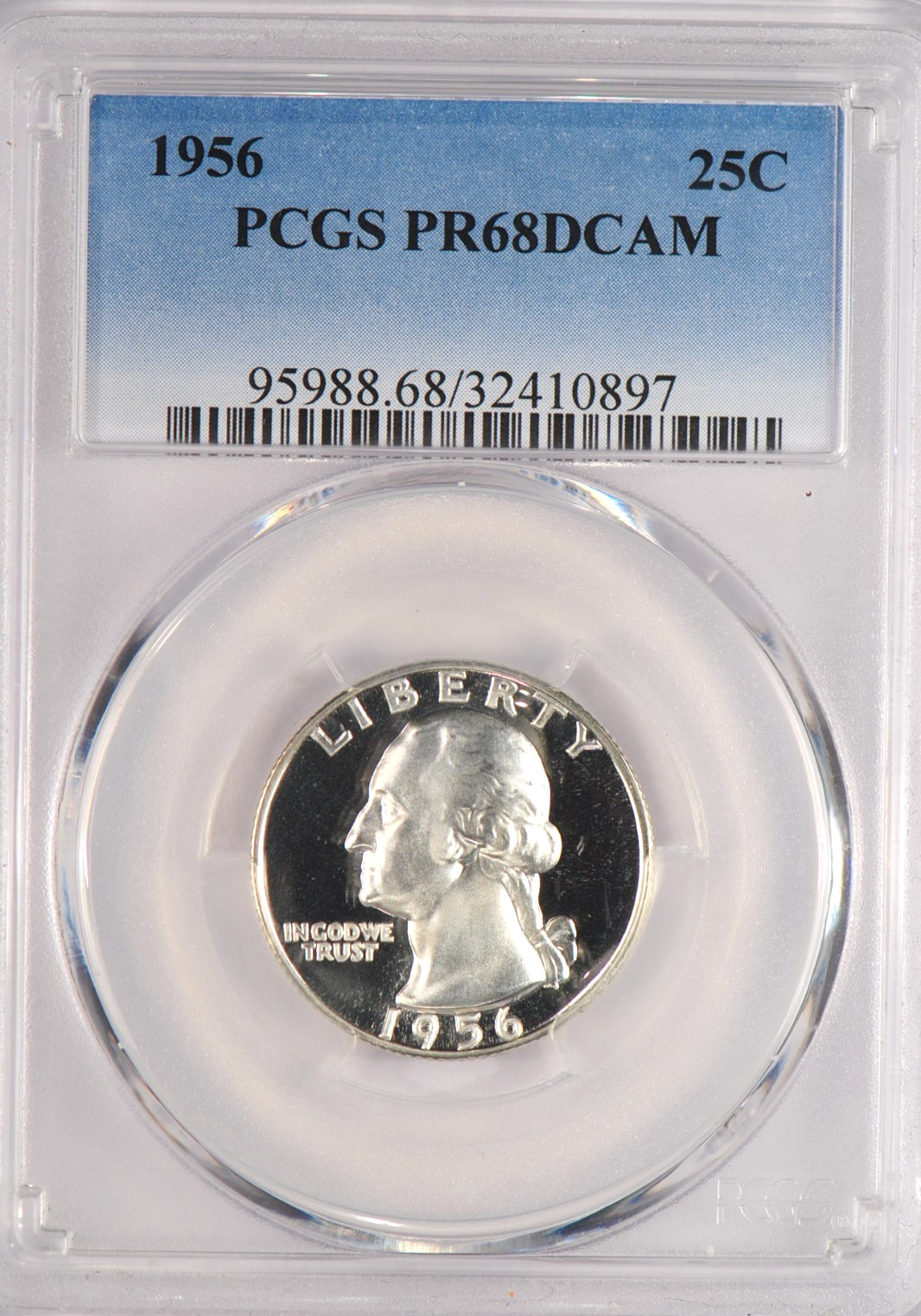 1956 Washington Quarter Proof PCGS PR68DCAM PF 68 ULTRA CAMEO Frosty Coin 25C
