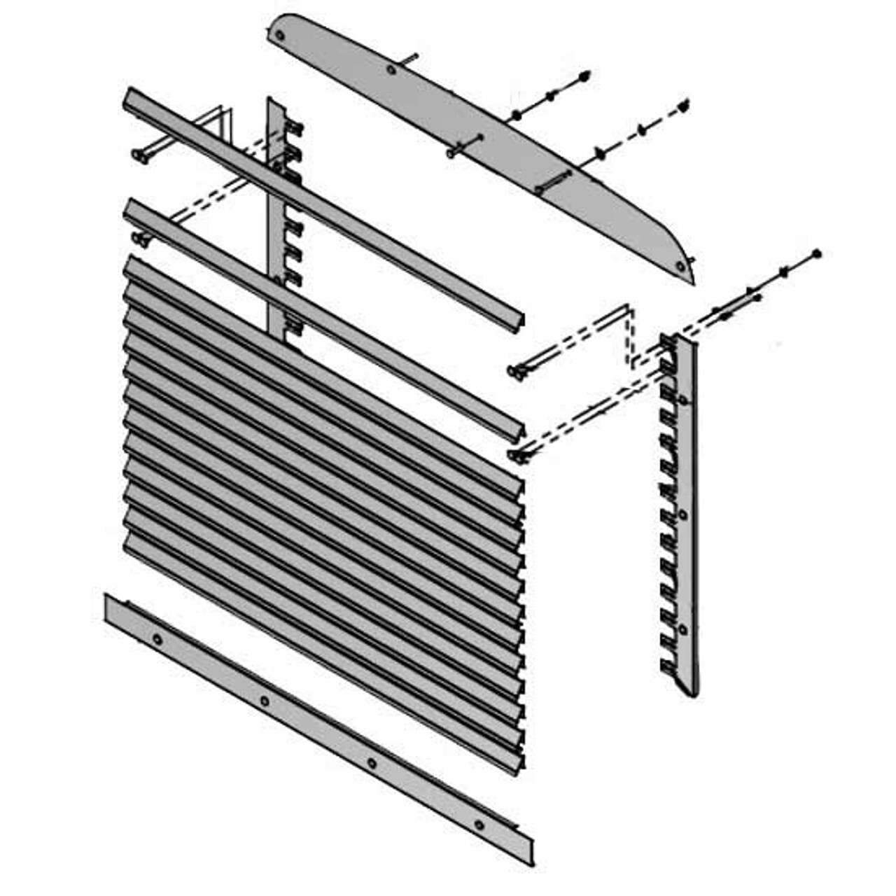 Trux TF-1003 - Stainless Steel Louvered Grille Kit W/ Hardware For Freightliner