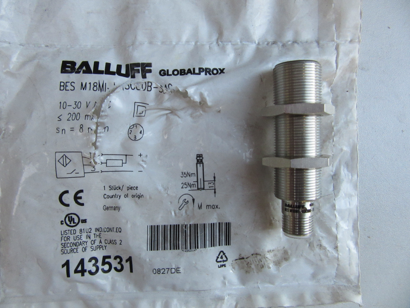 Balluff 143531 BESM18MI Sensor NSC80B-S04G NEW!!! Free Shipping