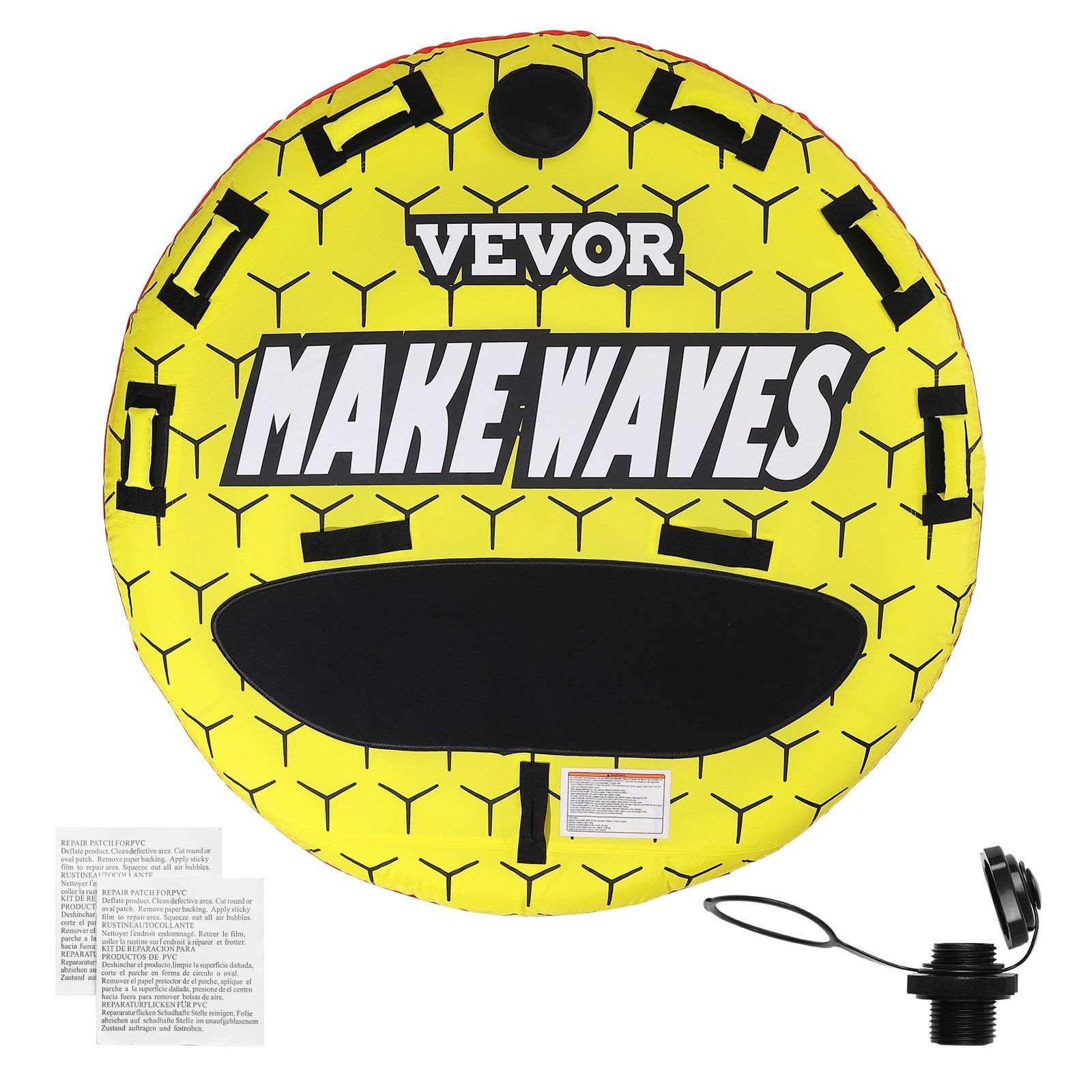 1-3 Rider Towable Tube 63" Round Water Sport Boat Towable Nylon Cover EVA