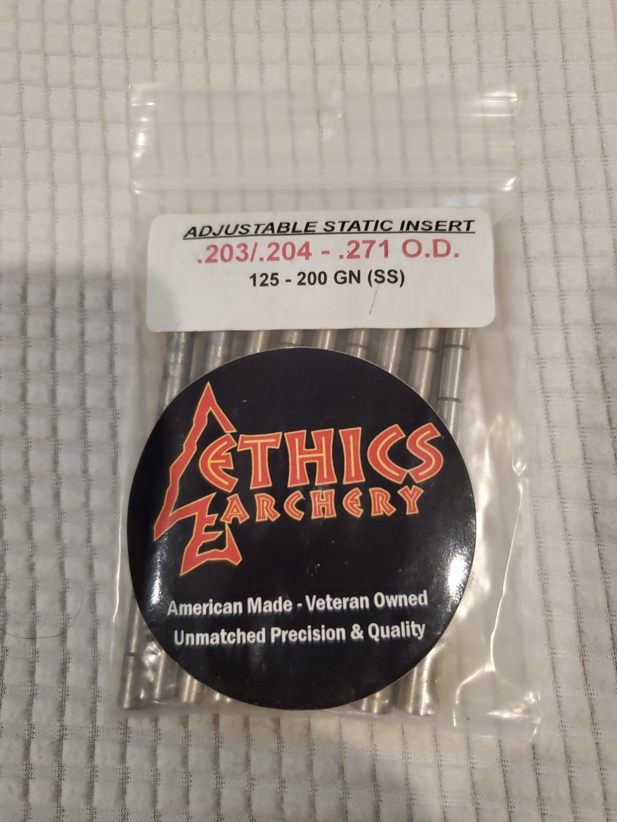 Ethics Archery .203/.204 Adjustable Static Inserts 9 Pcs 125-200 Grain