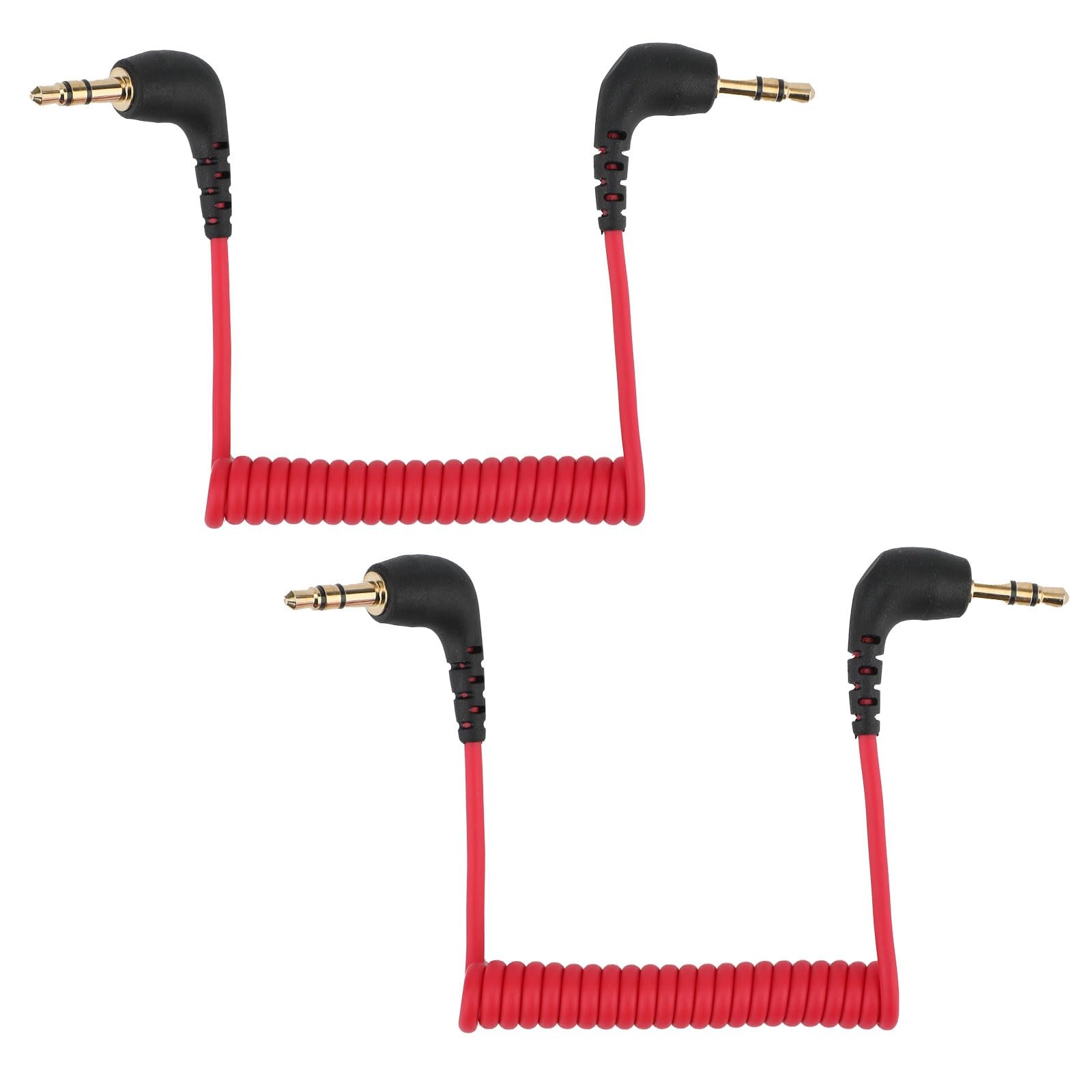 BTFO 2pcs 3.5mm Microphone Cable, Camera Audio Cable TRS Coiled Dual...