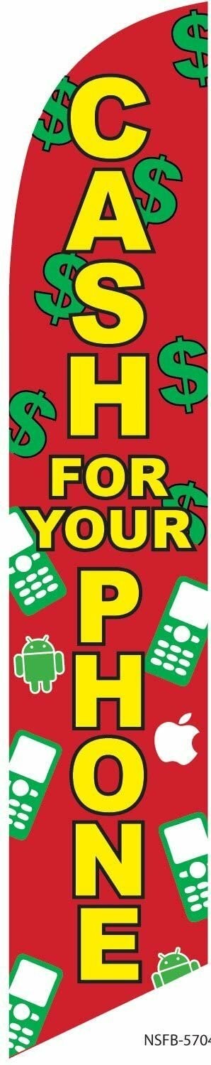 Cash for your Phone Feather Banner Swooper Flag, Replacement Flag Only