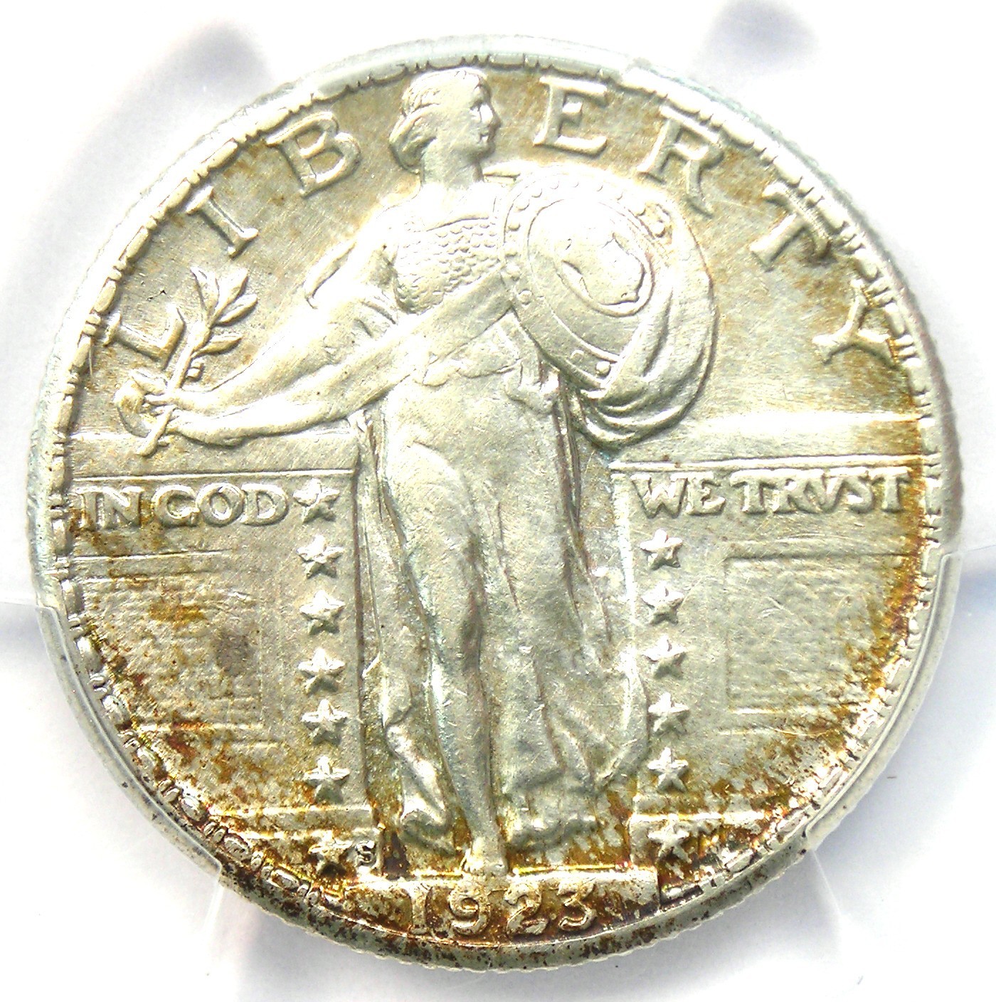 1923-S Standing Liberty Quarter 25C Coin - Certified PCGS AU Detail - Rare Date!