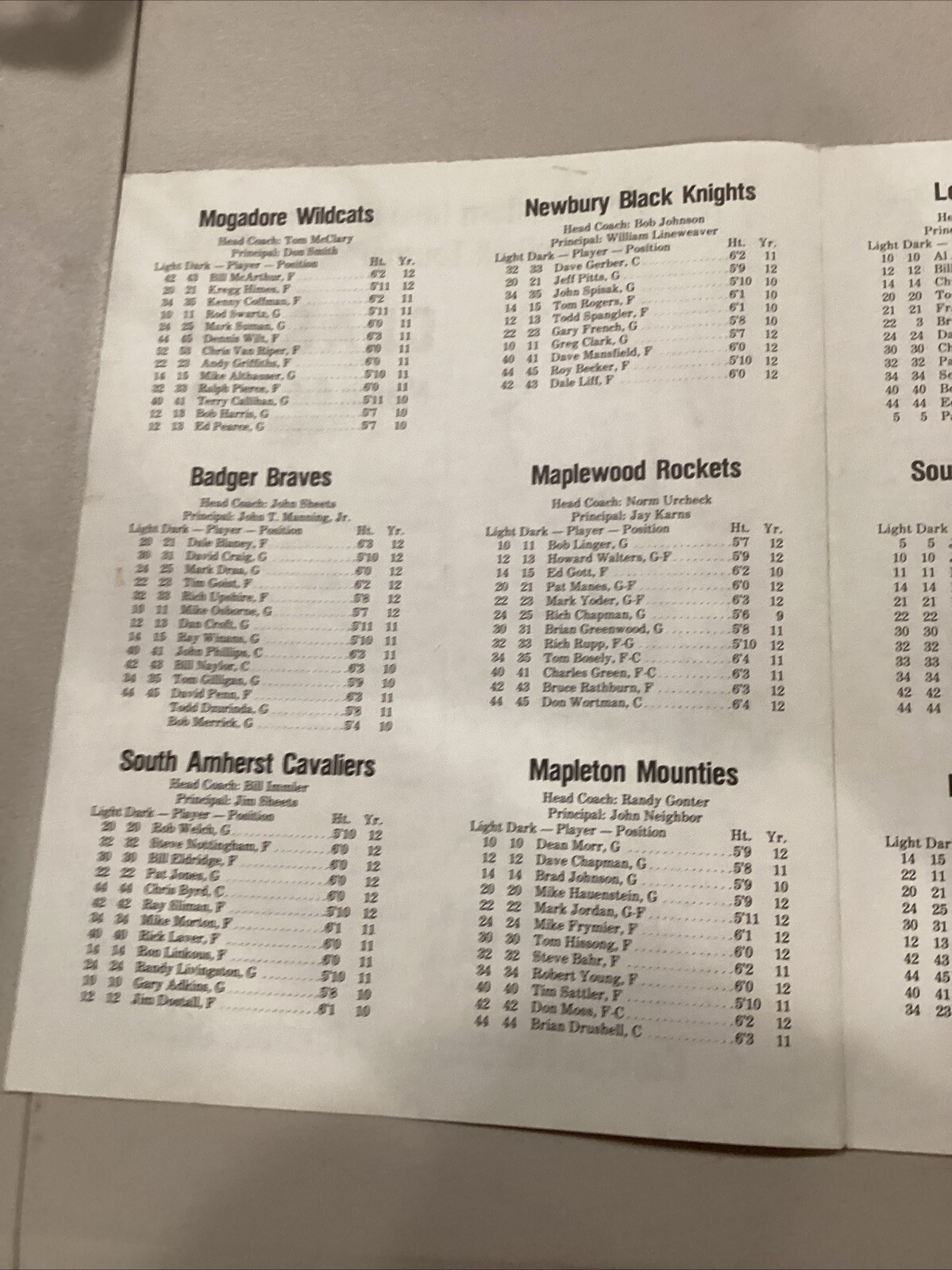 1982 Northeastern Ohio High School Basketball Tournament Program Canton