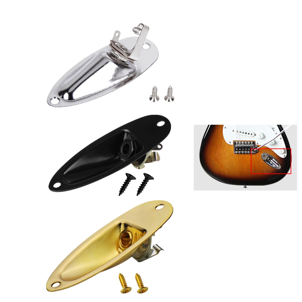 Metal 1/4" Boat Jack Plate for Fender Stratocaster Strat Style Guitar Parts