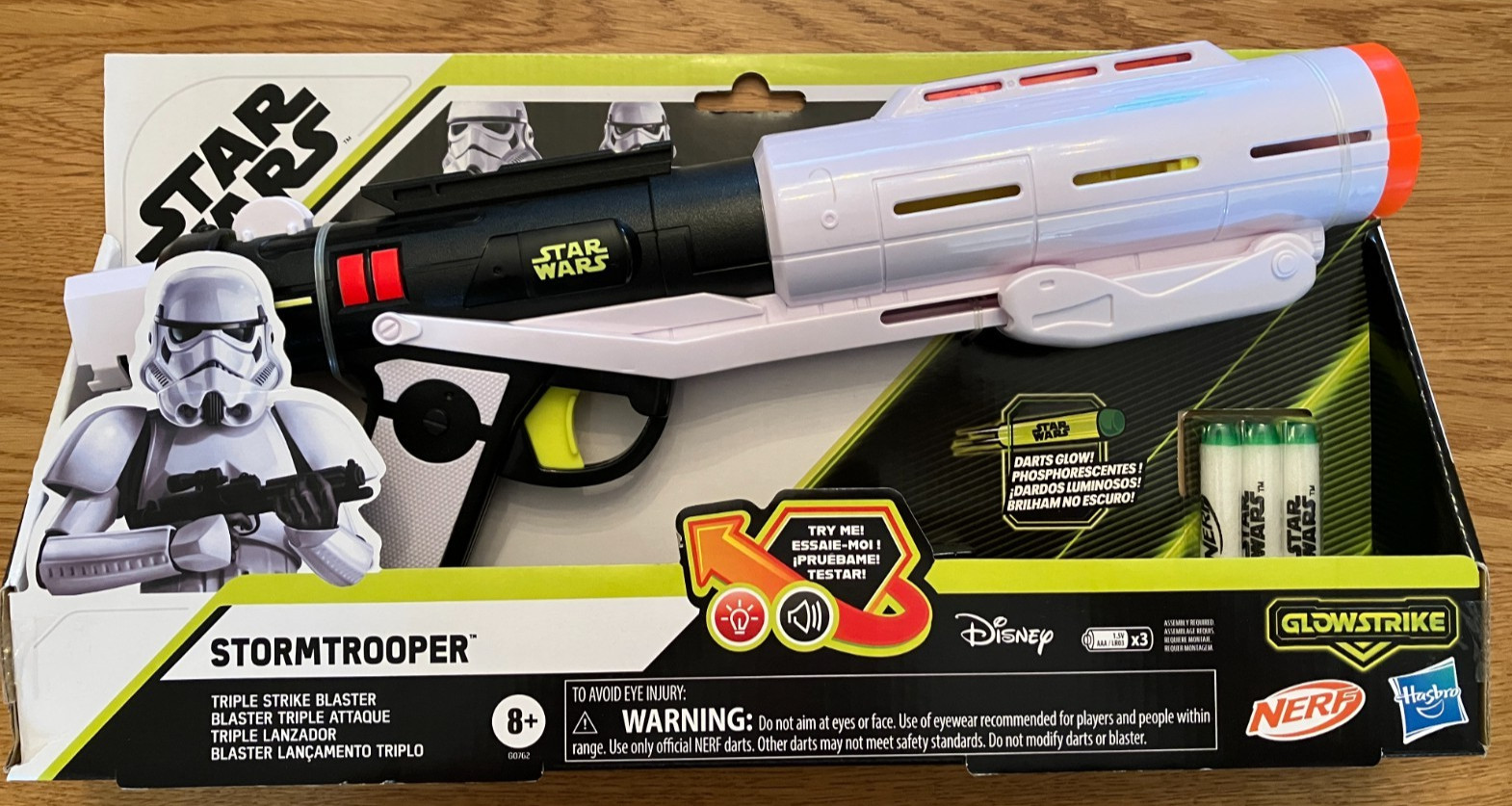 Nerf GlowStrike Star Wars Stormtrooper Triple Strike Blaster New Sealed W/ Sound