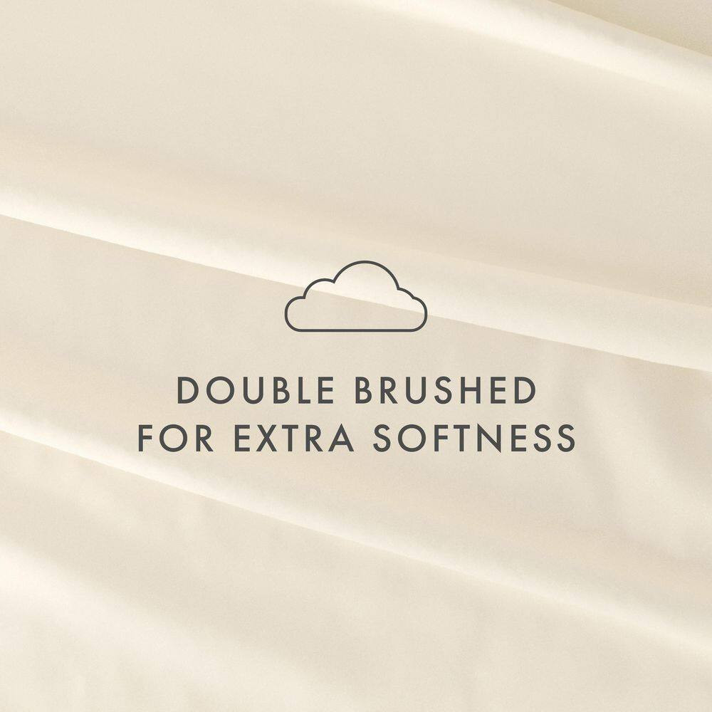 6-Piece Ivory Solid Microfiber King Sheet Set Free Shipping New