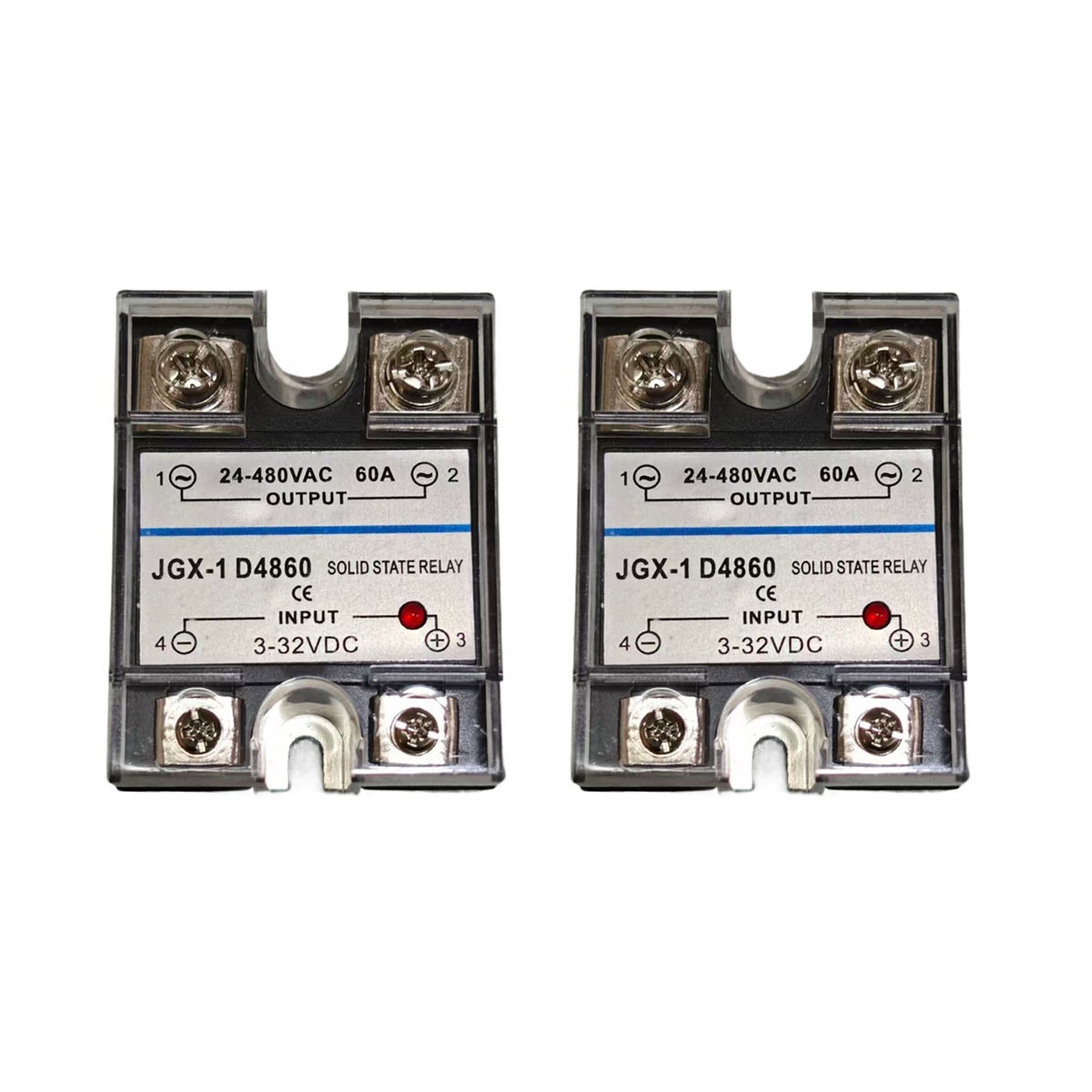 Replacement for JGX1 D4860 Solid State Relay 60A 3-32VDC to 24-480VAC 2 pcs