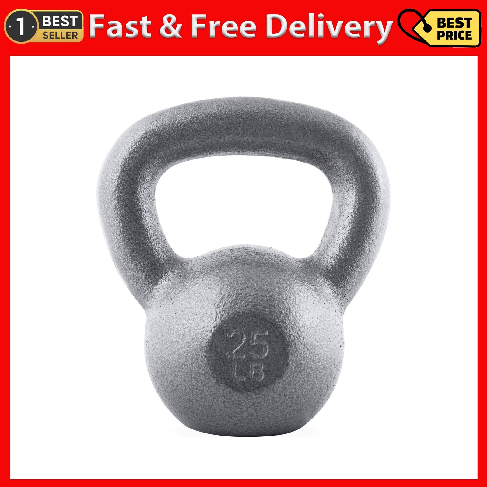 CAP Barbell Cast Iron Kettlebell, Single, 25-Pounds