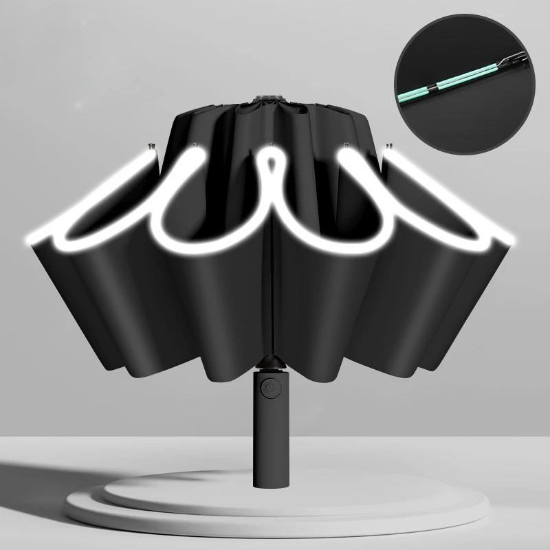 Reverse Folding Umbrella Automatic Double Rib Wind Resistant UV Protection