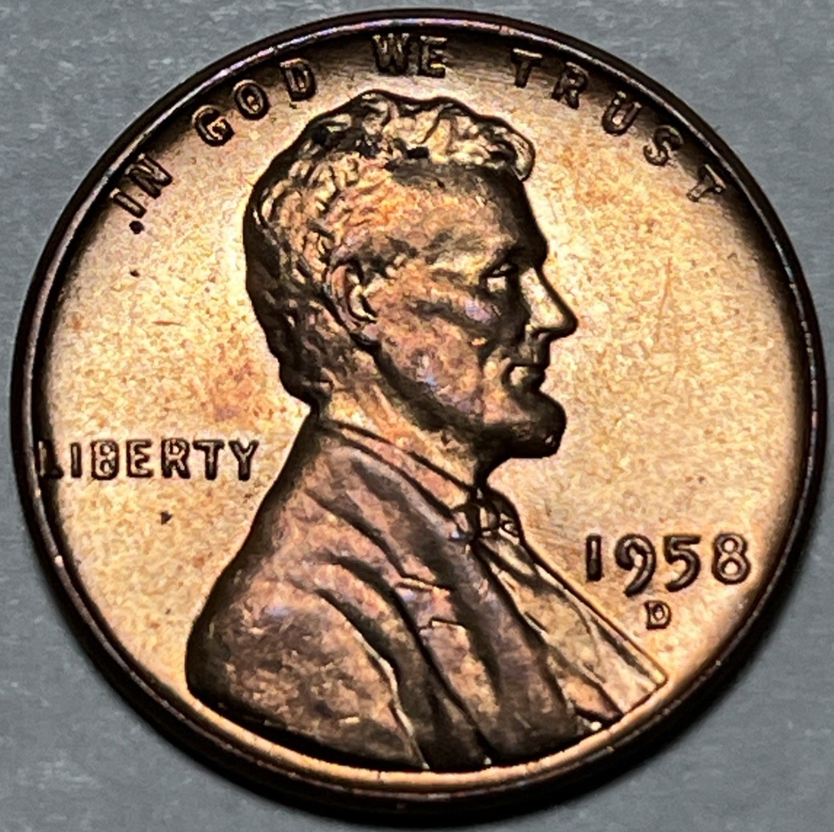 1958 D/D Lincoln Wheat Penny Error RPM D Over D North Uncirculated
