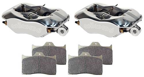 NEW WILWOOD DYNALITE POLISHED BRAKE CALIPERS & PADS,FDL,DRAG RACE,RACING,.81,1.6