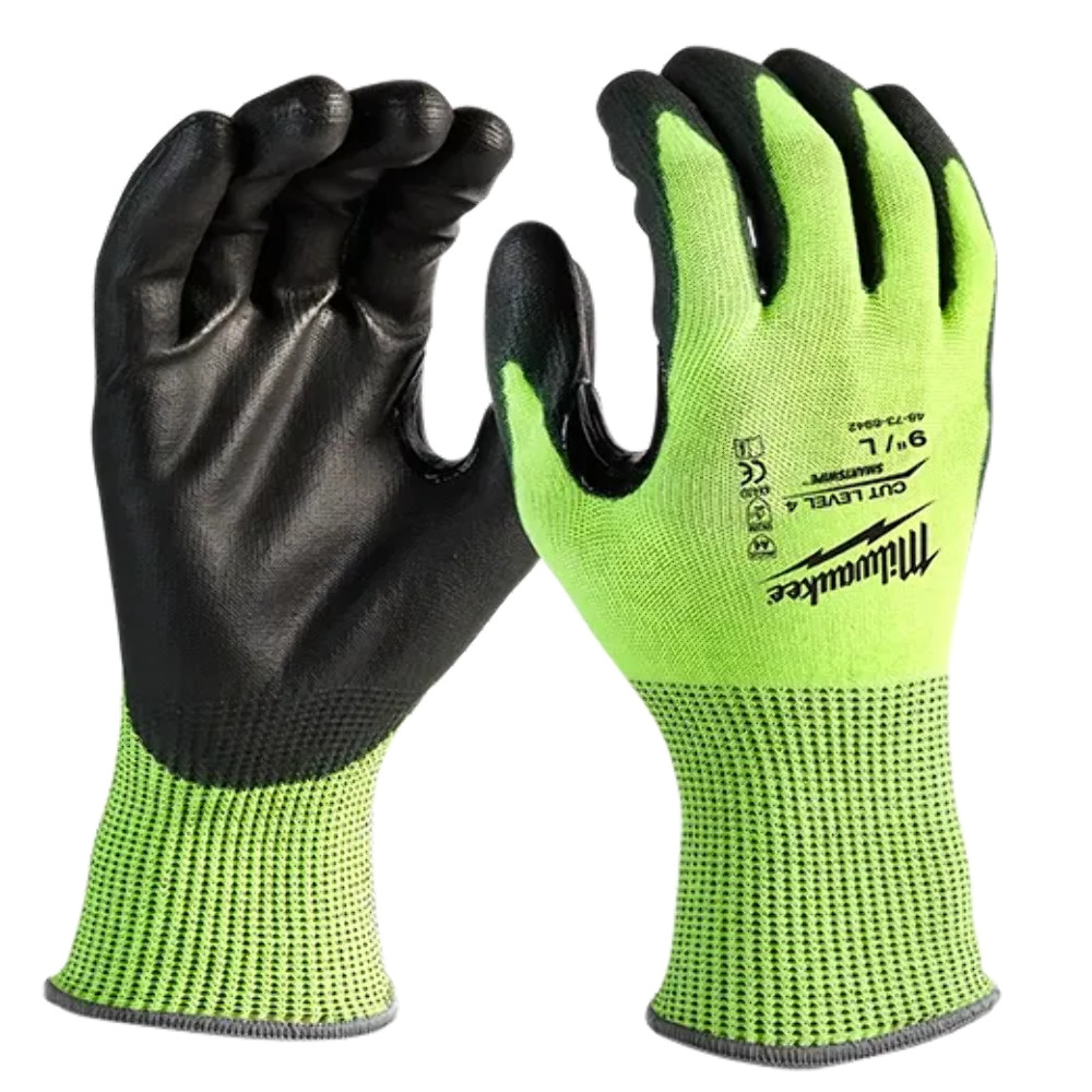 Milwaukee 48-73-8943B 12 PK High Visibility Cut Level 4 Polyurethane Gloves - XL
