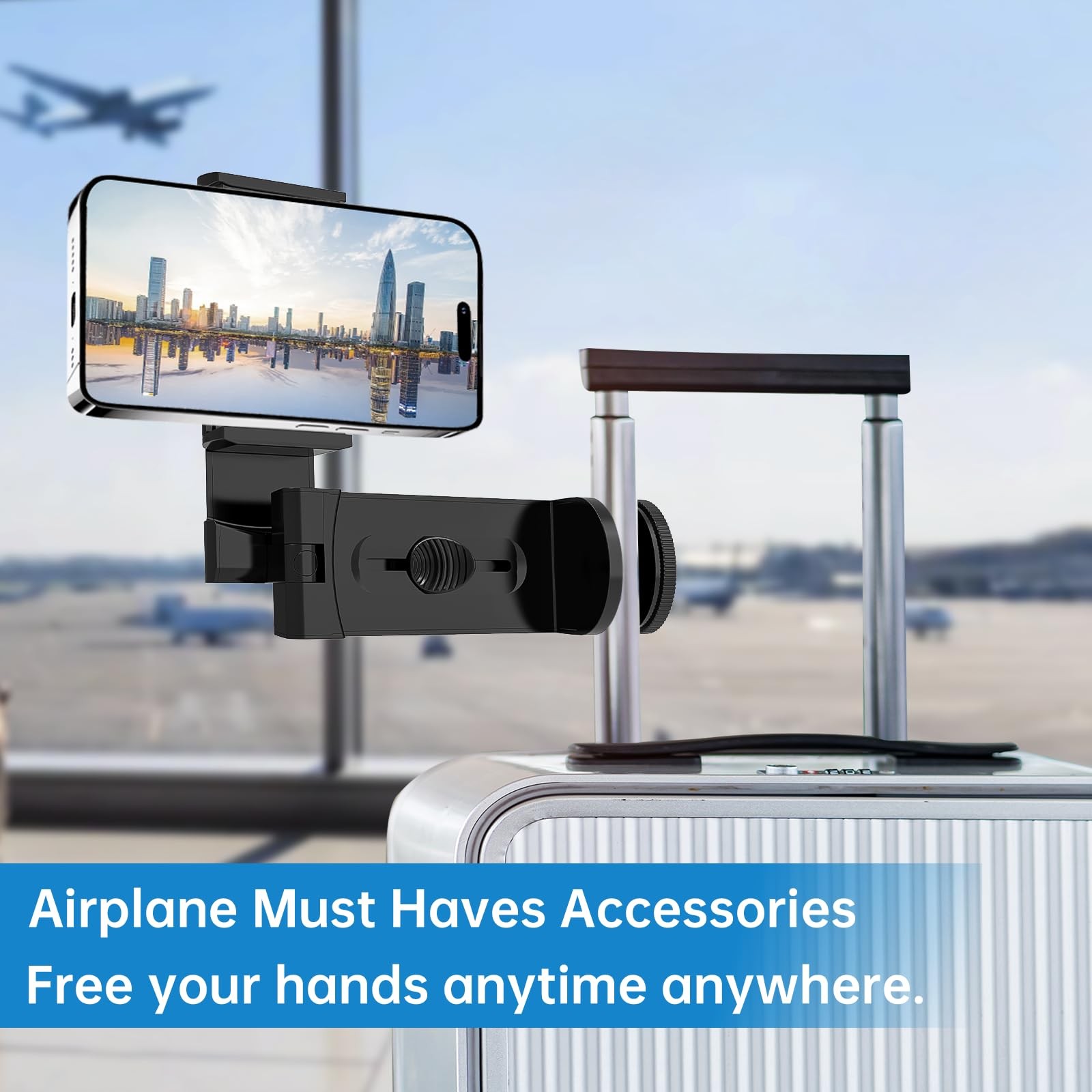Universal Airplane Holder Mount, Travel Stand, Handsfree Travel with Multi-Di...