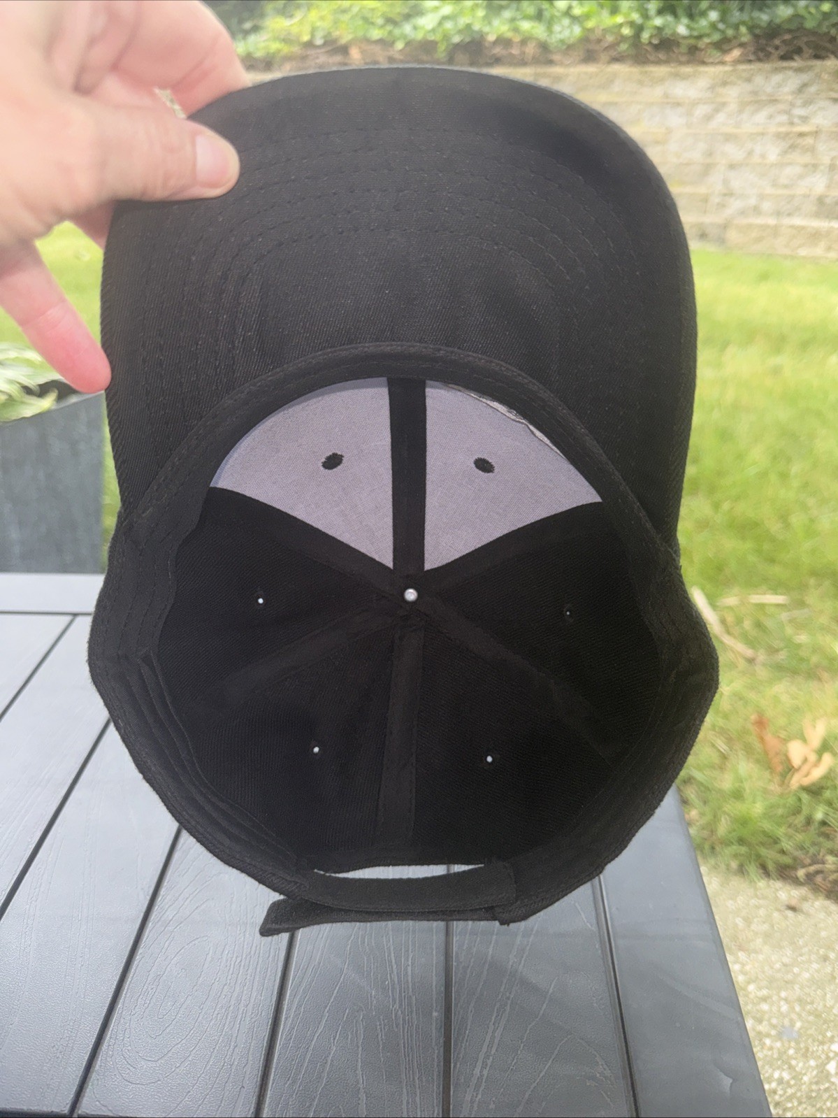 Triple X Grey Silver Black on Black Hat Cap Hook Loop RACE HARD on Hook Loop