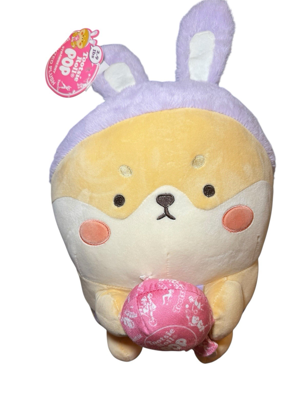 Bunny Plush Tootsie Roll Pop Strawberry Candy Cute Stuffed Animal