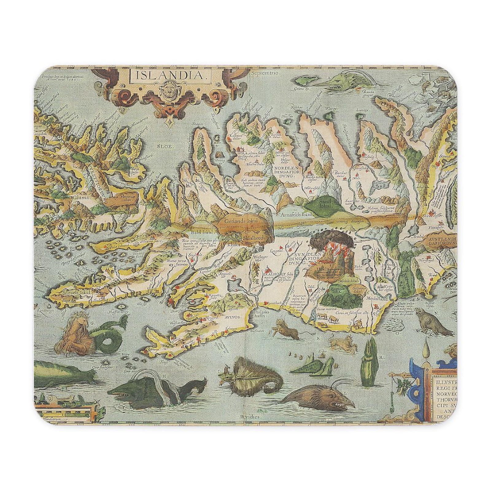 CafePress Iceland Map 1590 Mousepad  (1189116993)